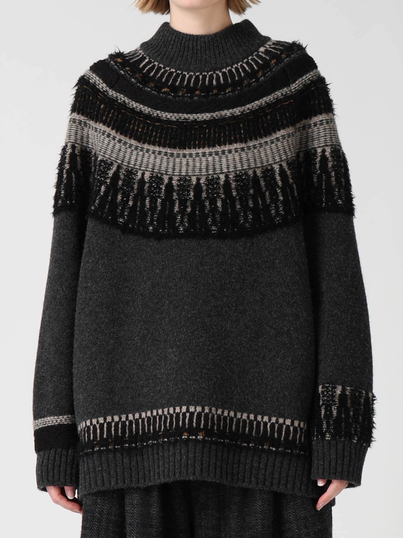 MULTI-MATERIAL NORDIC PULLOVER