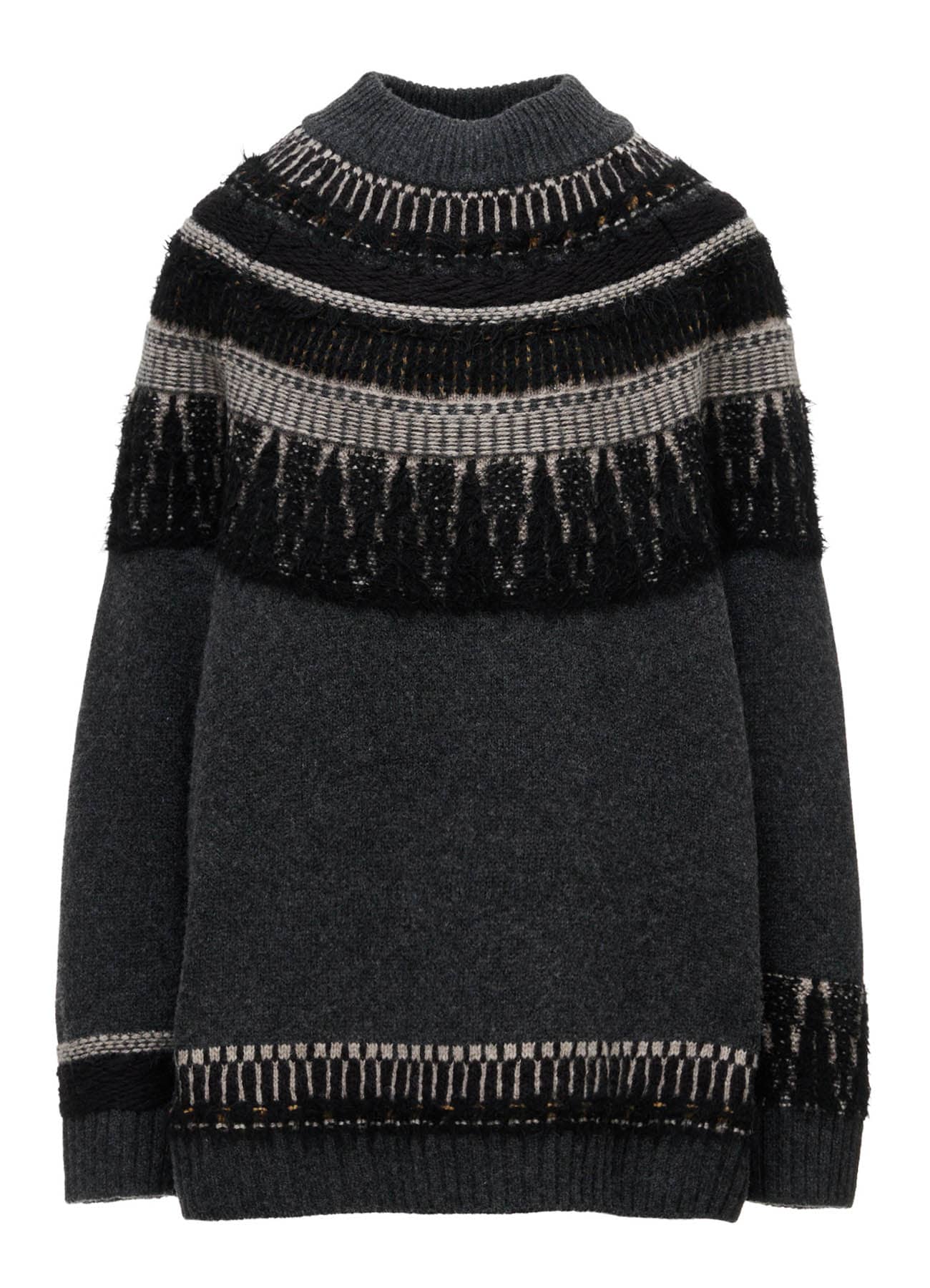 MULTI-MATERIAL NORDIC PULLOVER