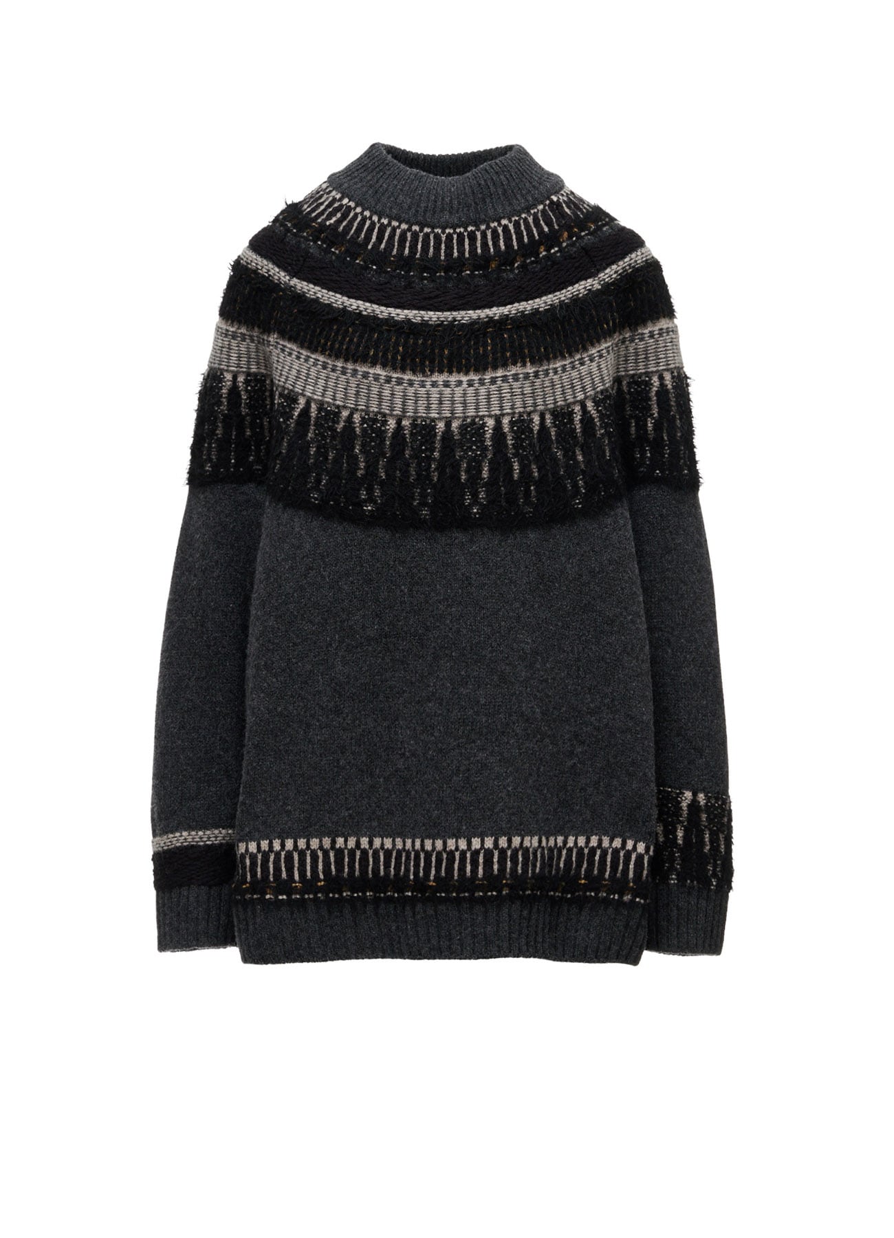 MULTI-MATERIAL NORDIC PULLOVER
