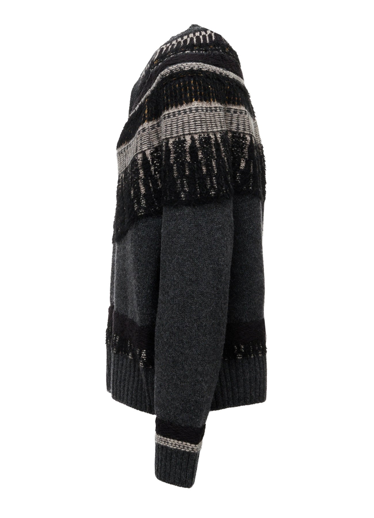 MULTI-MATERIAL NORDIC CARDIGAN