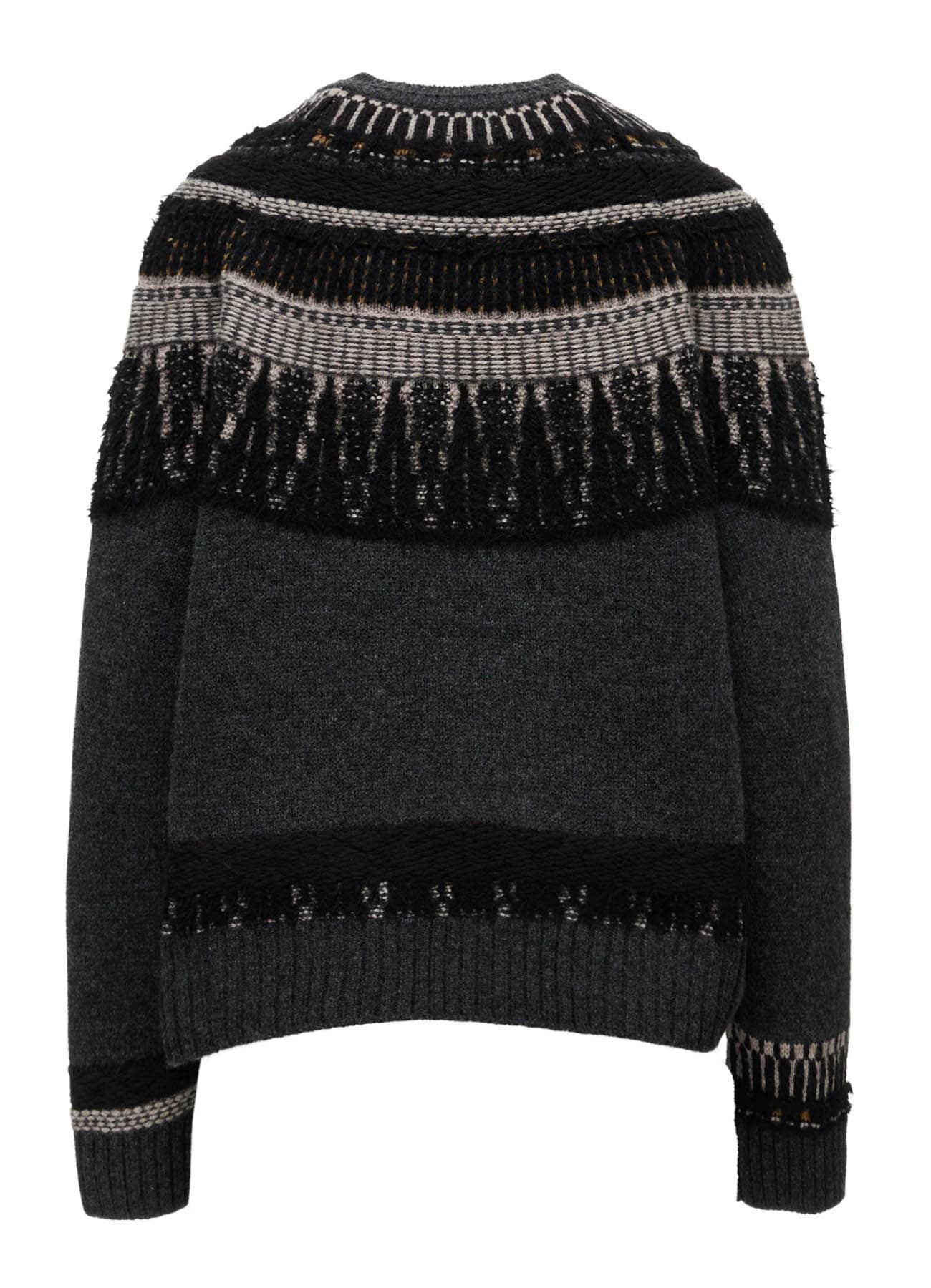MULTI-MATERIAL NORDIC CARDIGAN