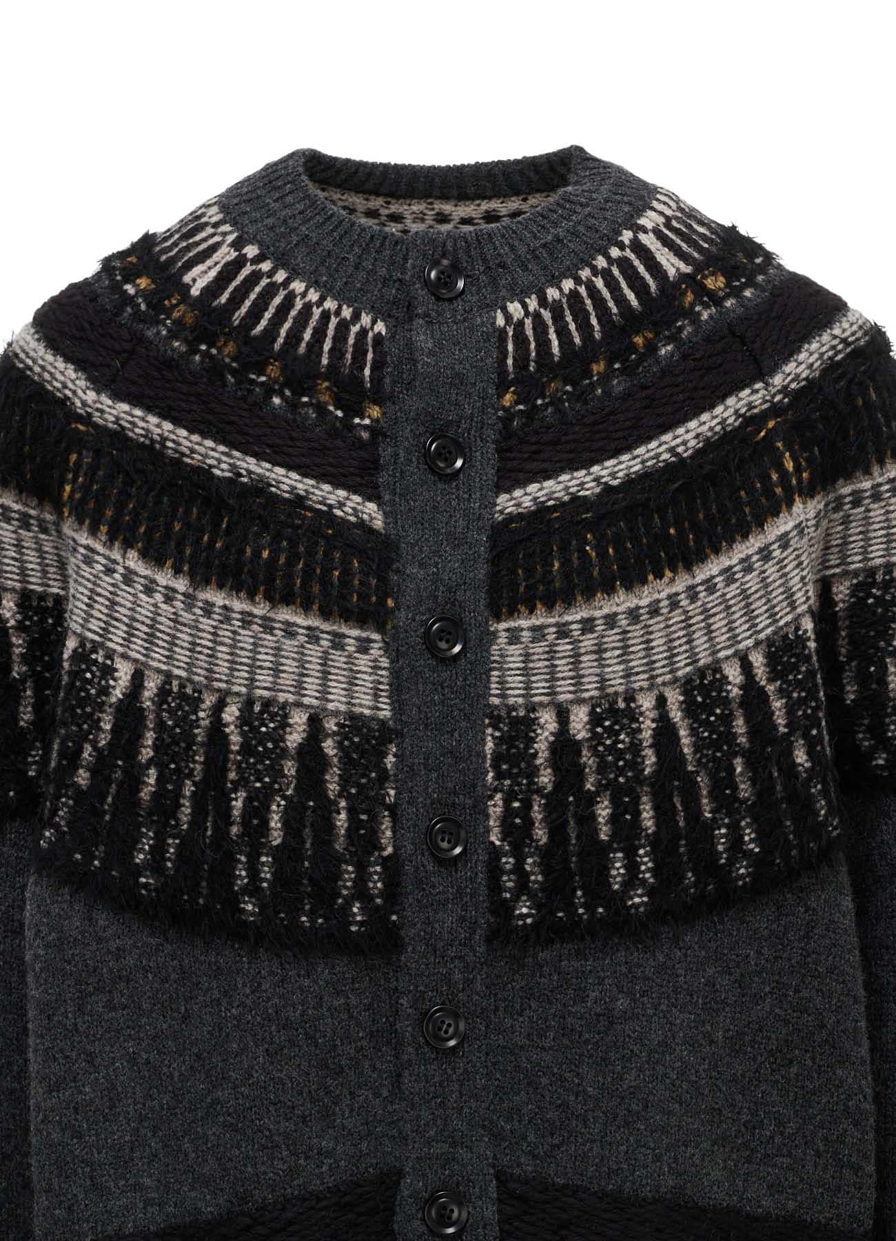 MULTI-MATERIAL NORDIC CARDIGAN