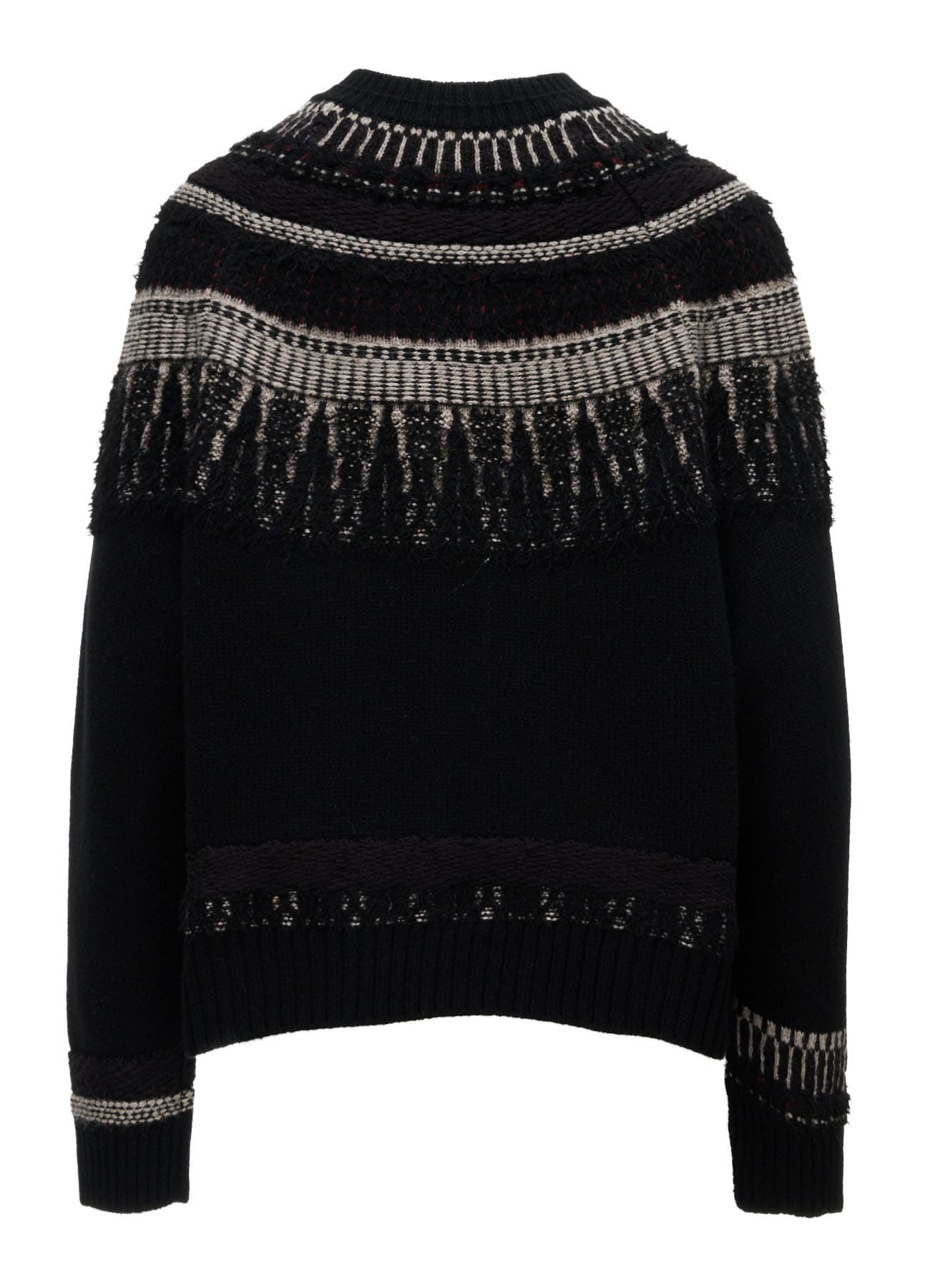 MULTI-MATERIAL NORDIC CARDIGAN