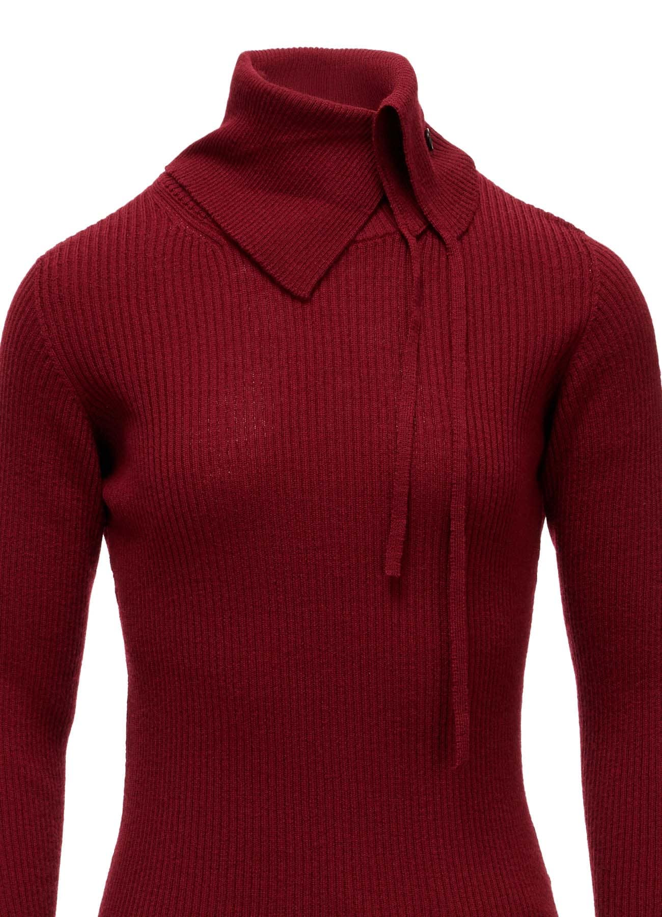 WOOL RIB 3-WAY BUTTON-UP HIGH NECK PULLOVER