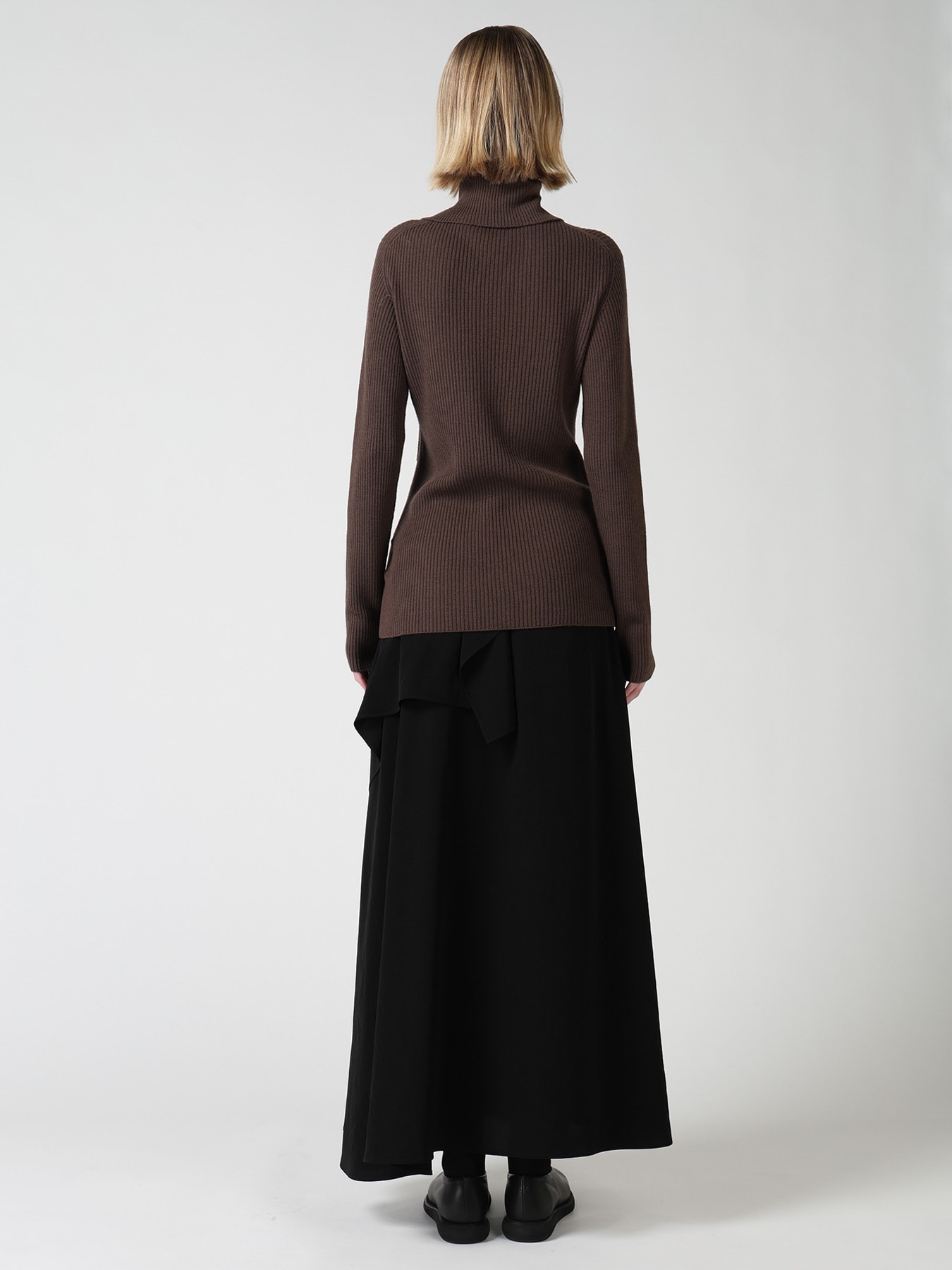 WOOL RIB 3-WAY BUTTON-UP HIGH NECK PULLOVER