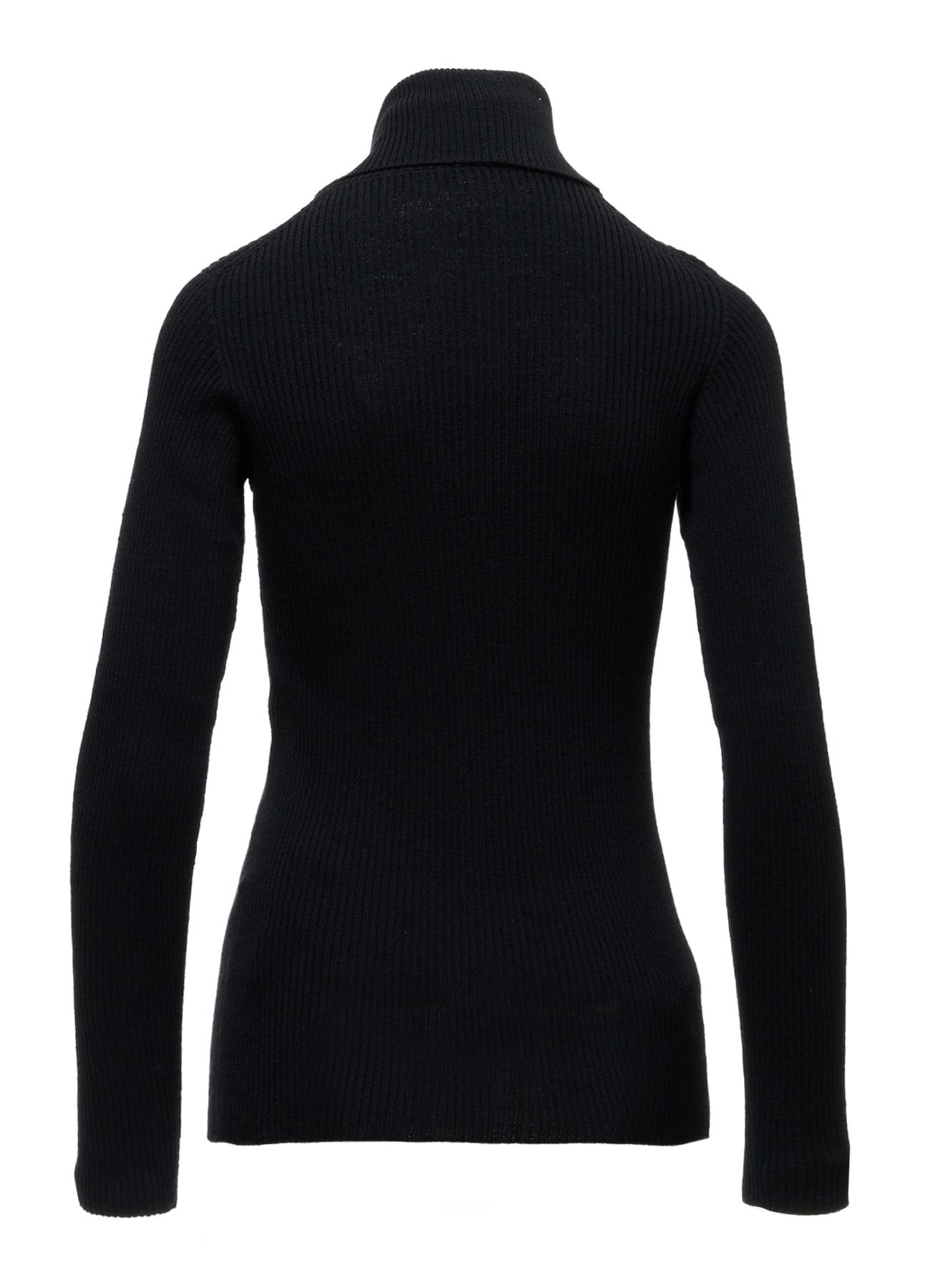 WOOL RIB 3-WAY BUTTON-UP HIGH NECK PULLOVER