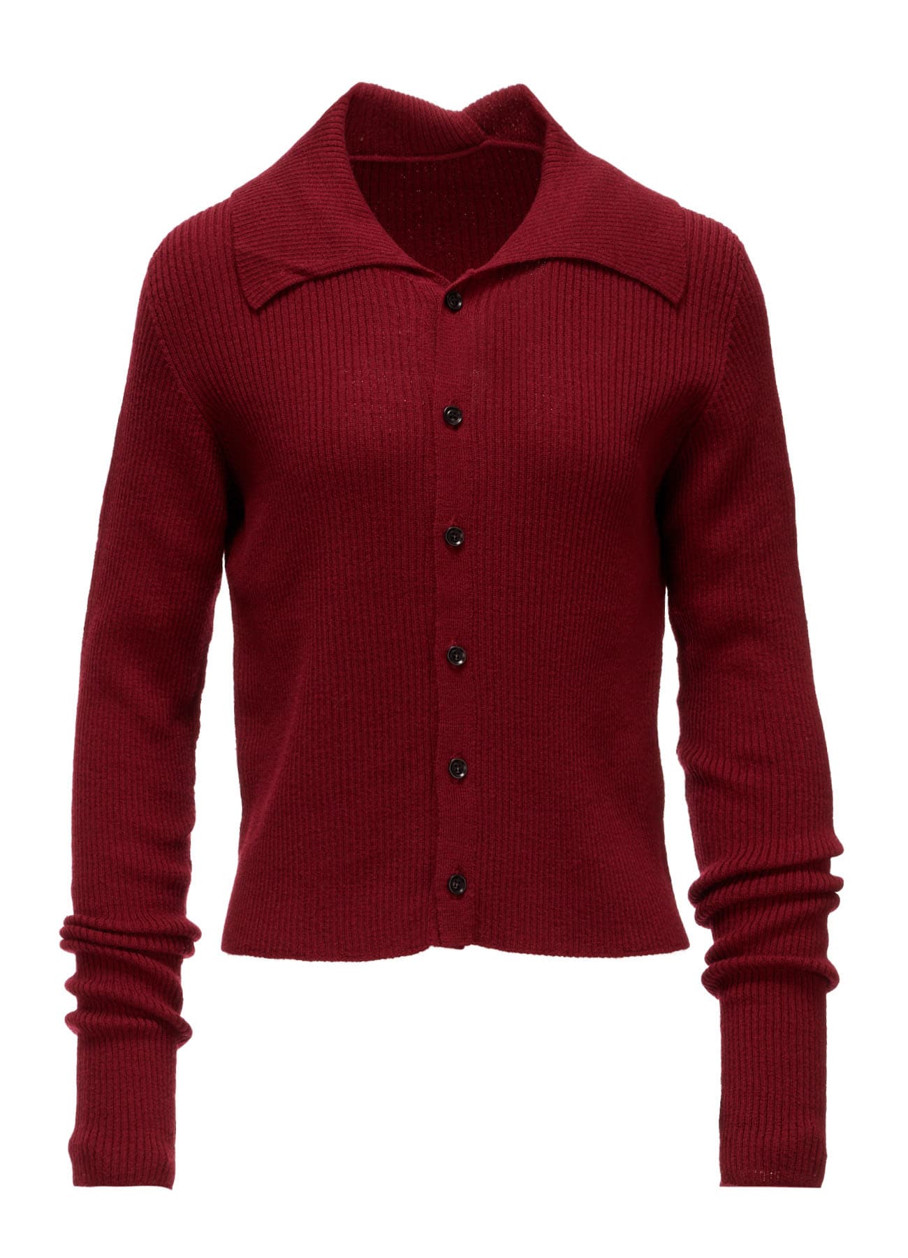 WOOL RIB BACK SHORT CARDIGAN