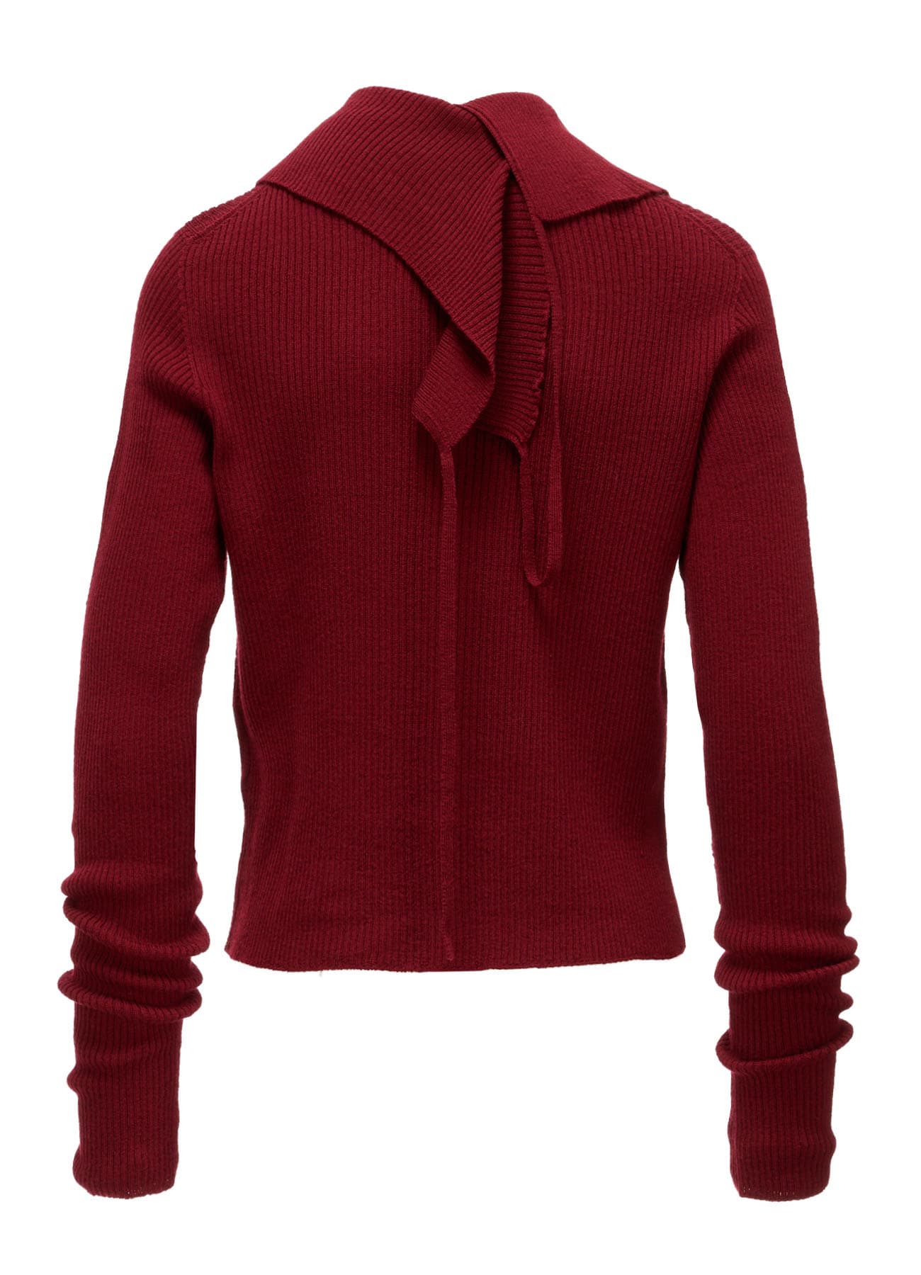 WOOL RIB BACK SHORT CARDIGAN