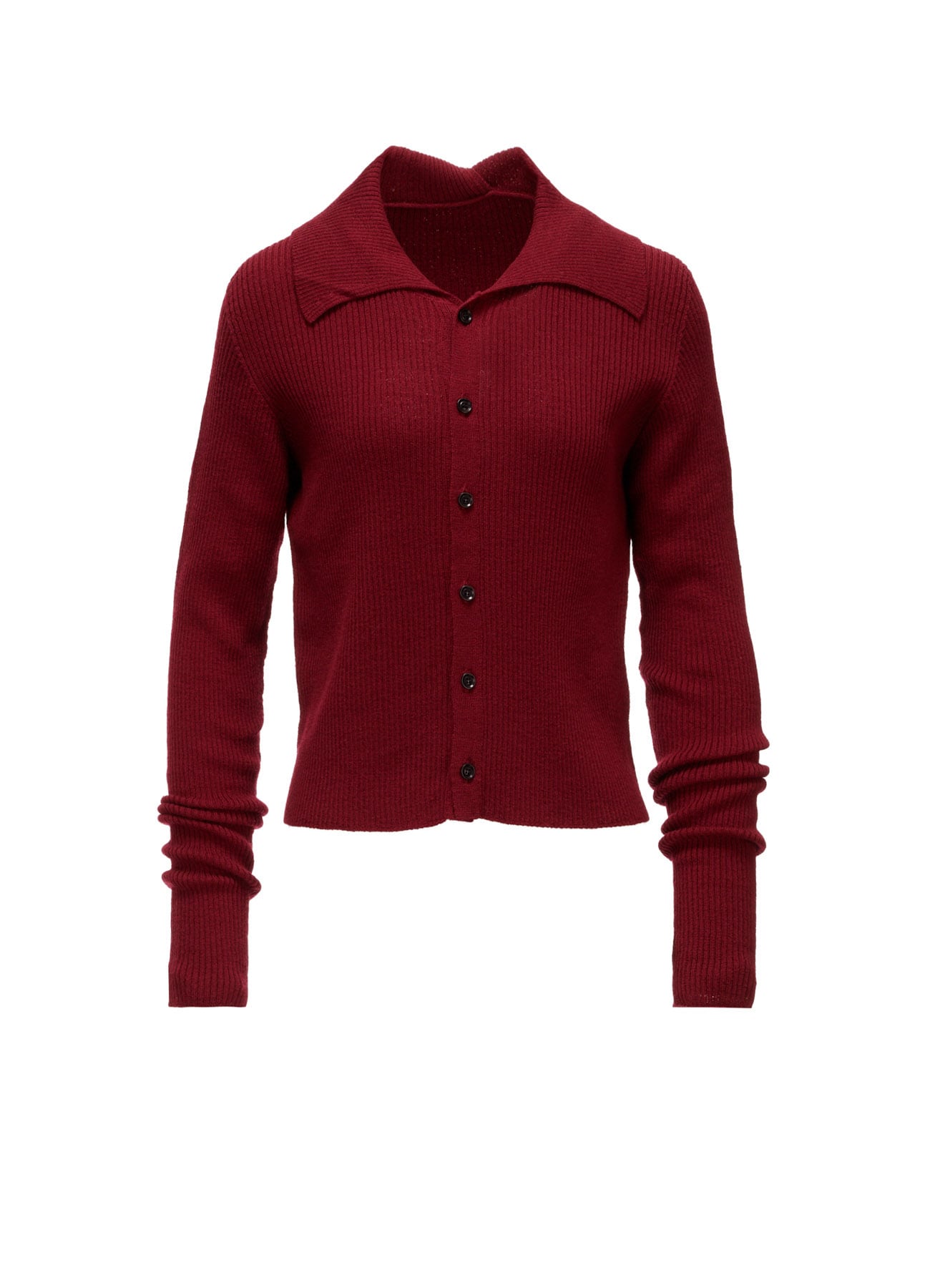 WOOL RIB BACK SHORT CARDIGAN
