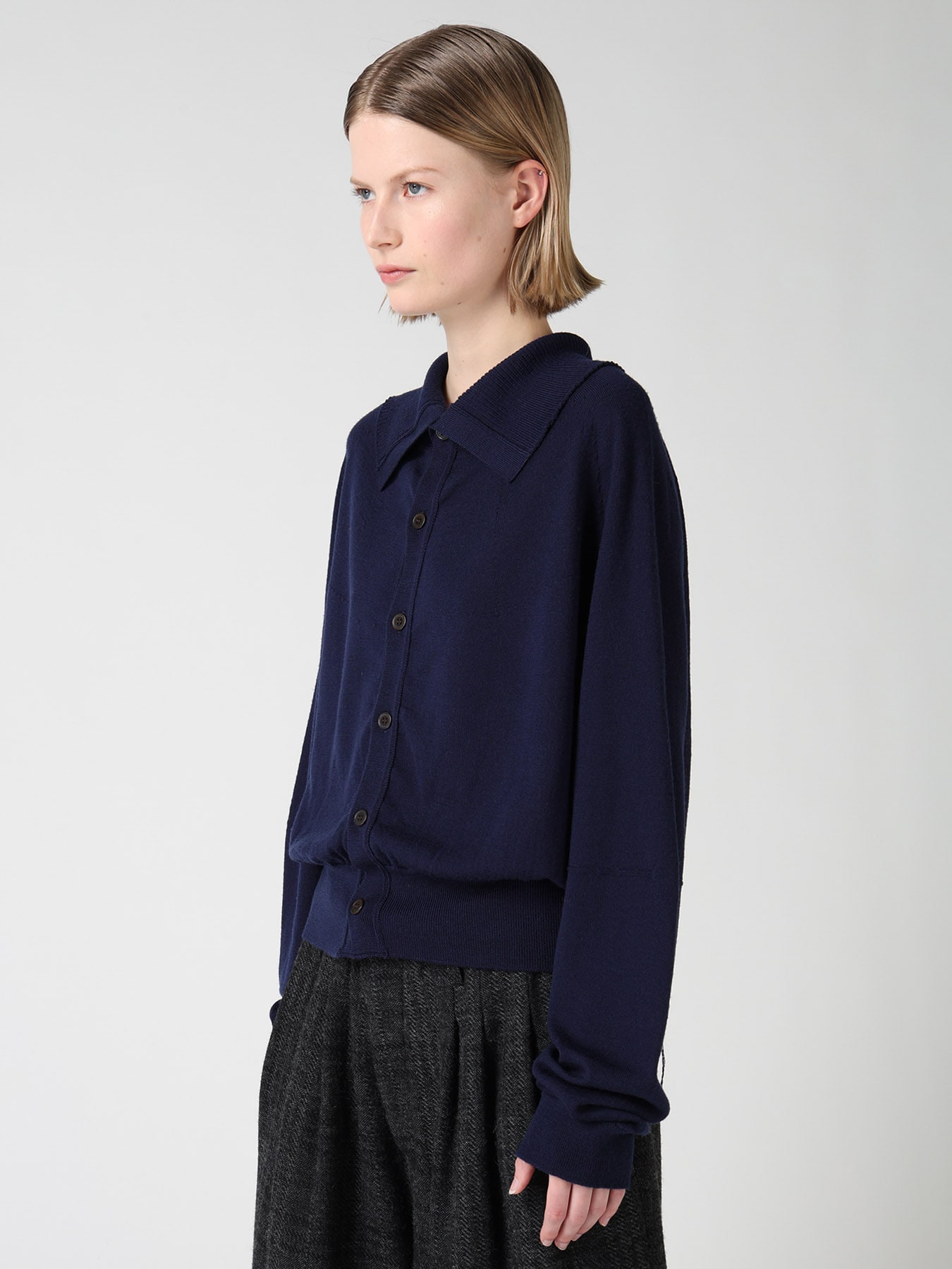 WOOL INTARSIA Y's LOGO CARDIGAN