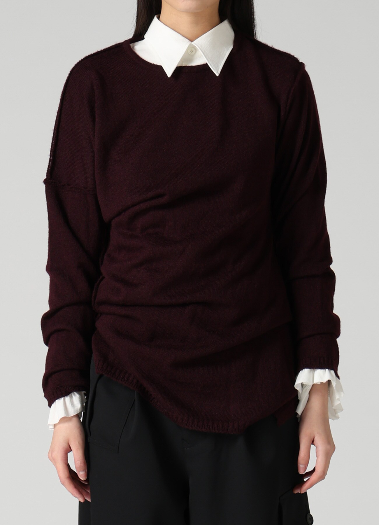 12G JERSEY TWISTED KNIT PULLOVER