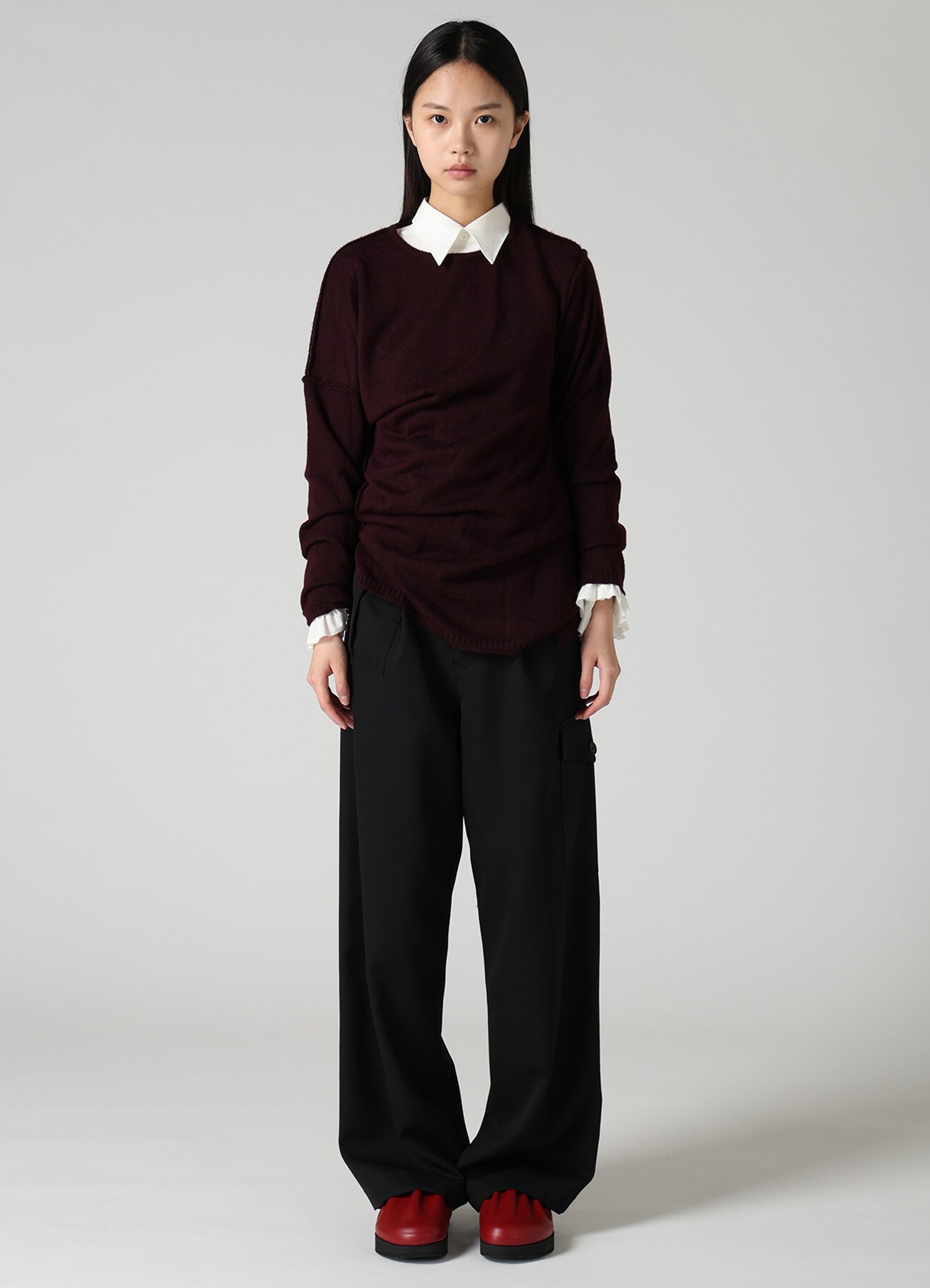 12G JERSEY TWISTED KNIT PULLOVER