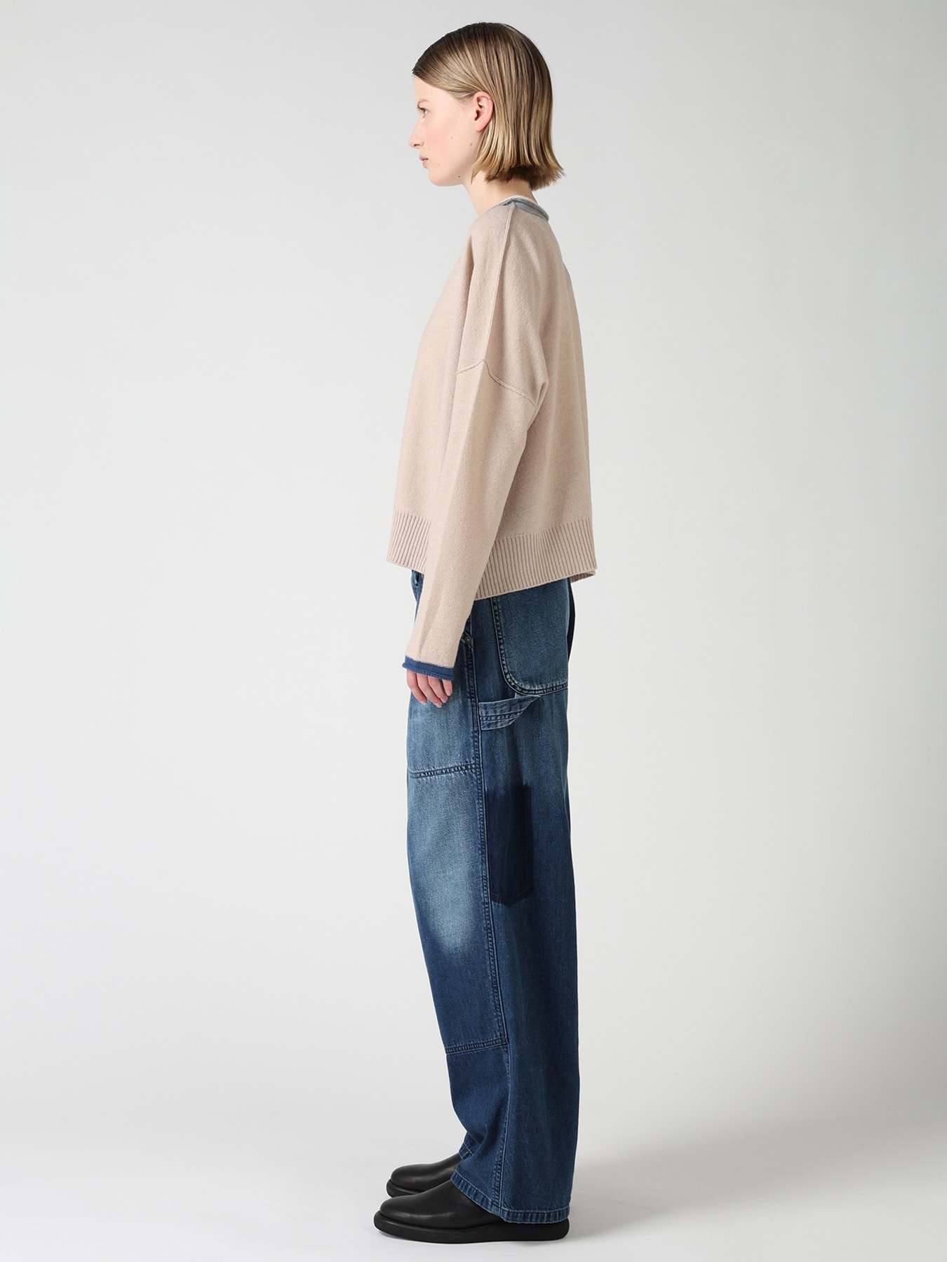 REVERSE JERSEY ROUND NECK BIG PULLOVER