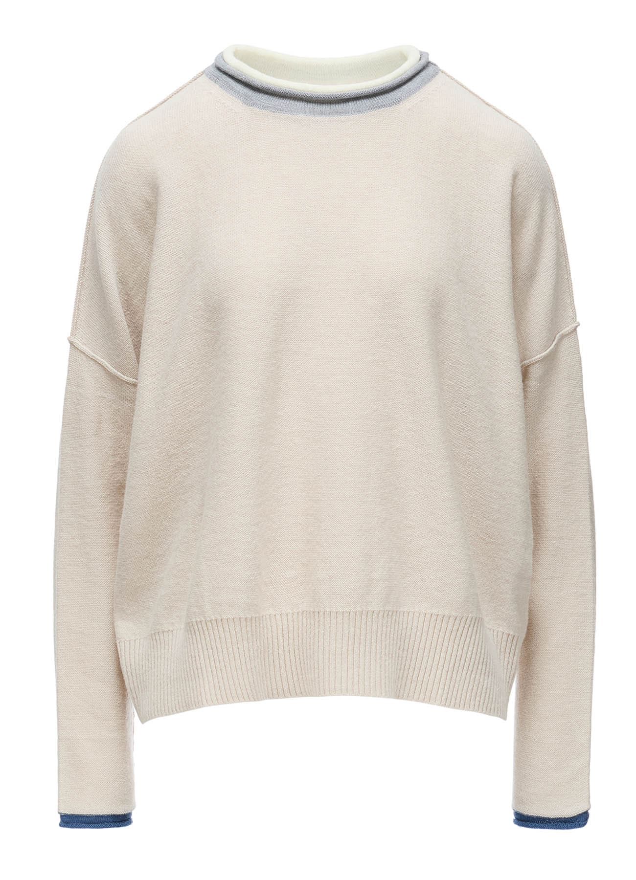 REVERSE JERSEY ROUND NECK BIG PULLOVER
