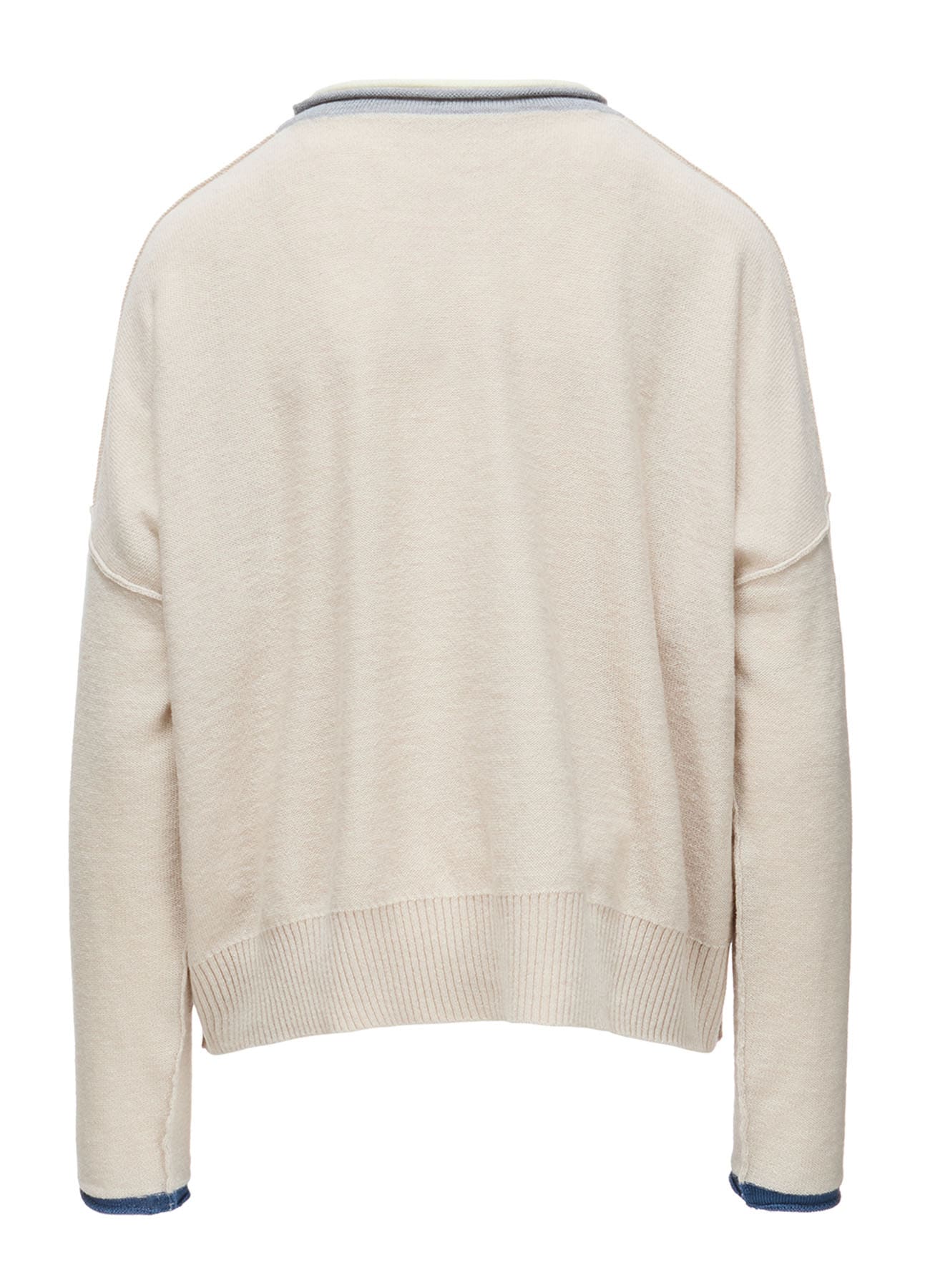 REVERSE JERSEY ROUND NECK BIG PULLOVER