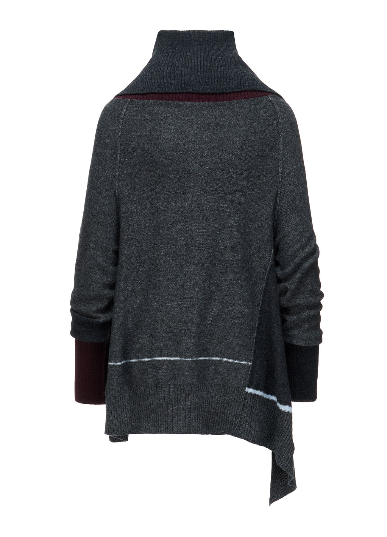 REVERSE JERSEY DRAPE SLEEVE CARDIGAN