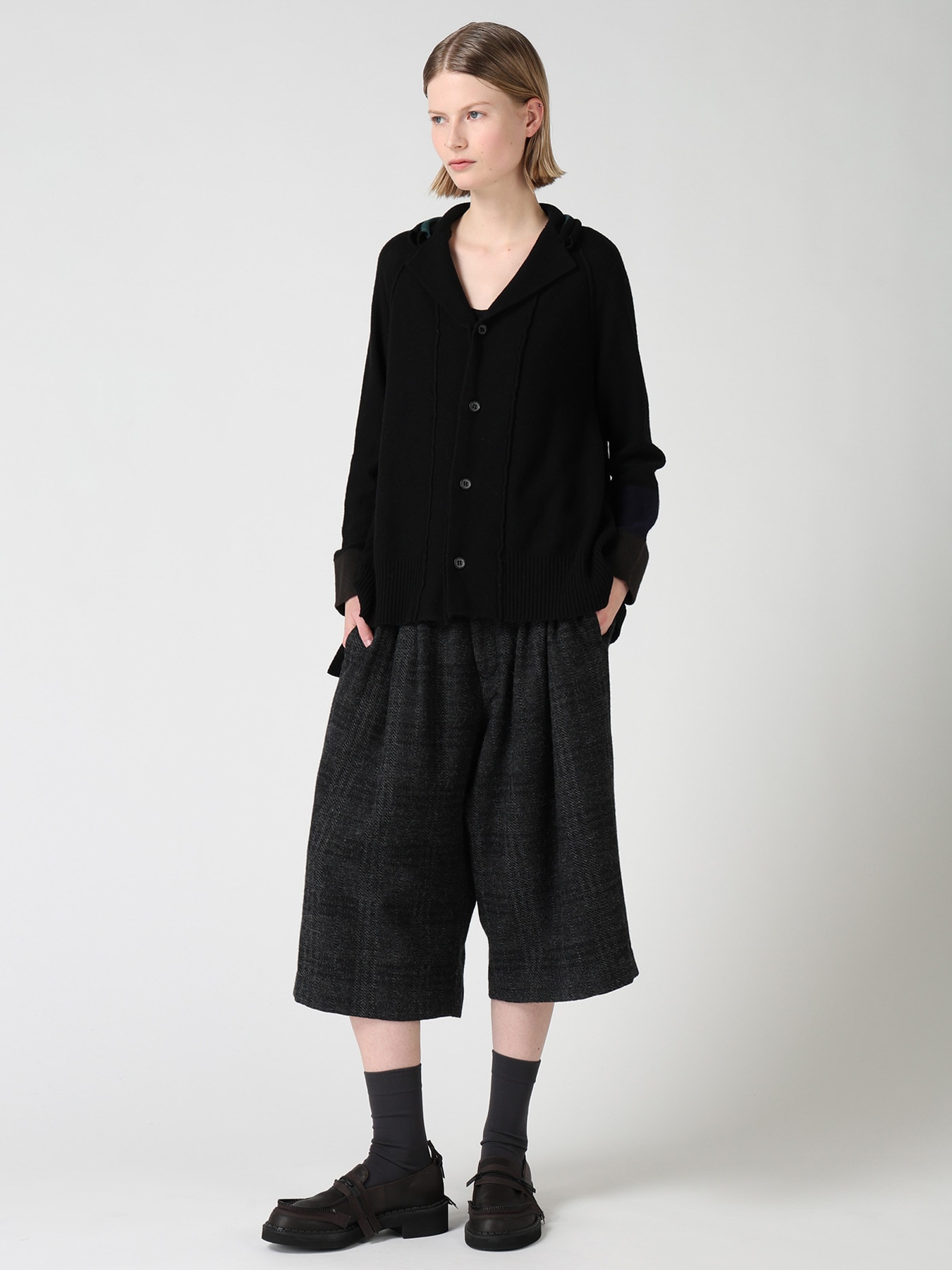 REVERSE JERSEY SIDE DRAPE JACKET