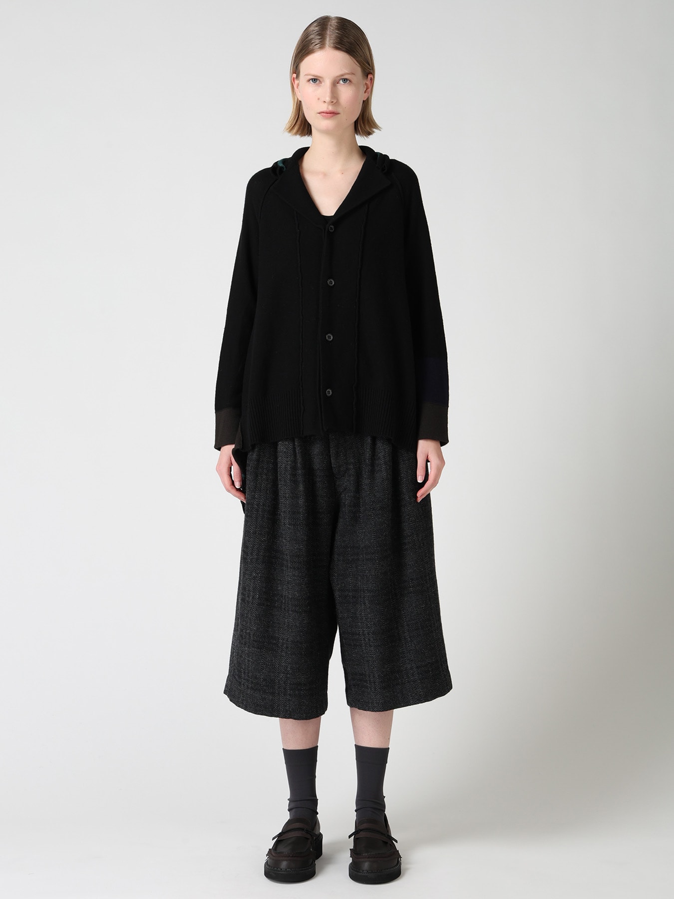 REVERSE JERSEY SIDE DRAPE JACKET