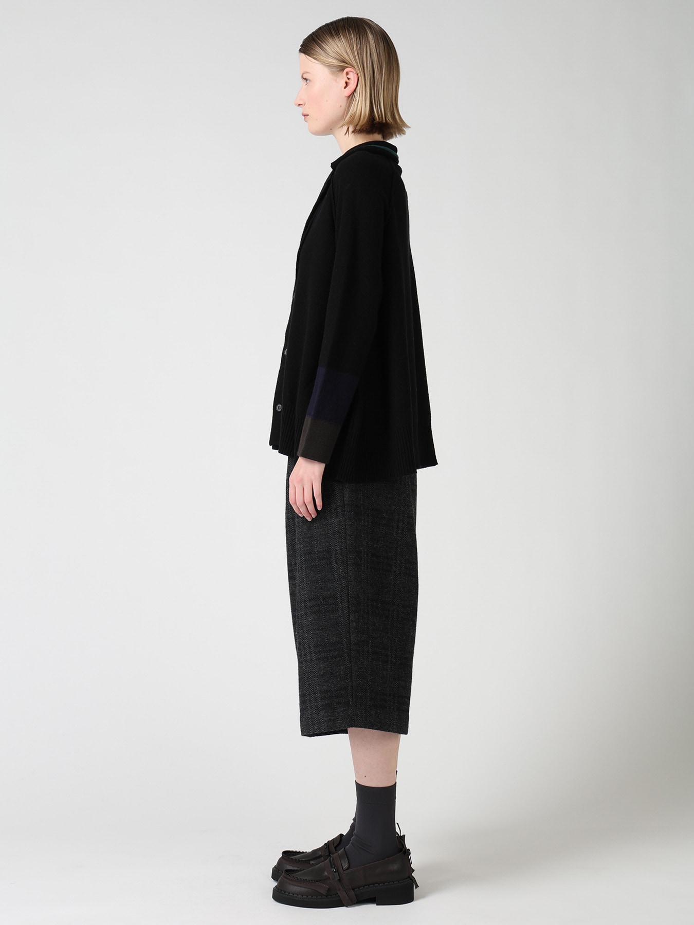 REVERSE JERSEY SIDE DRAPE JACKET