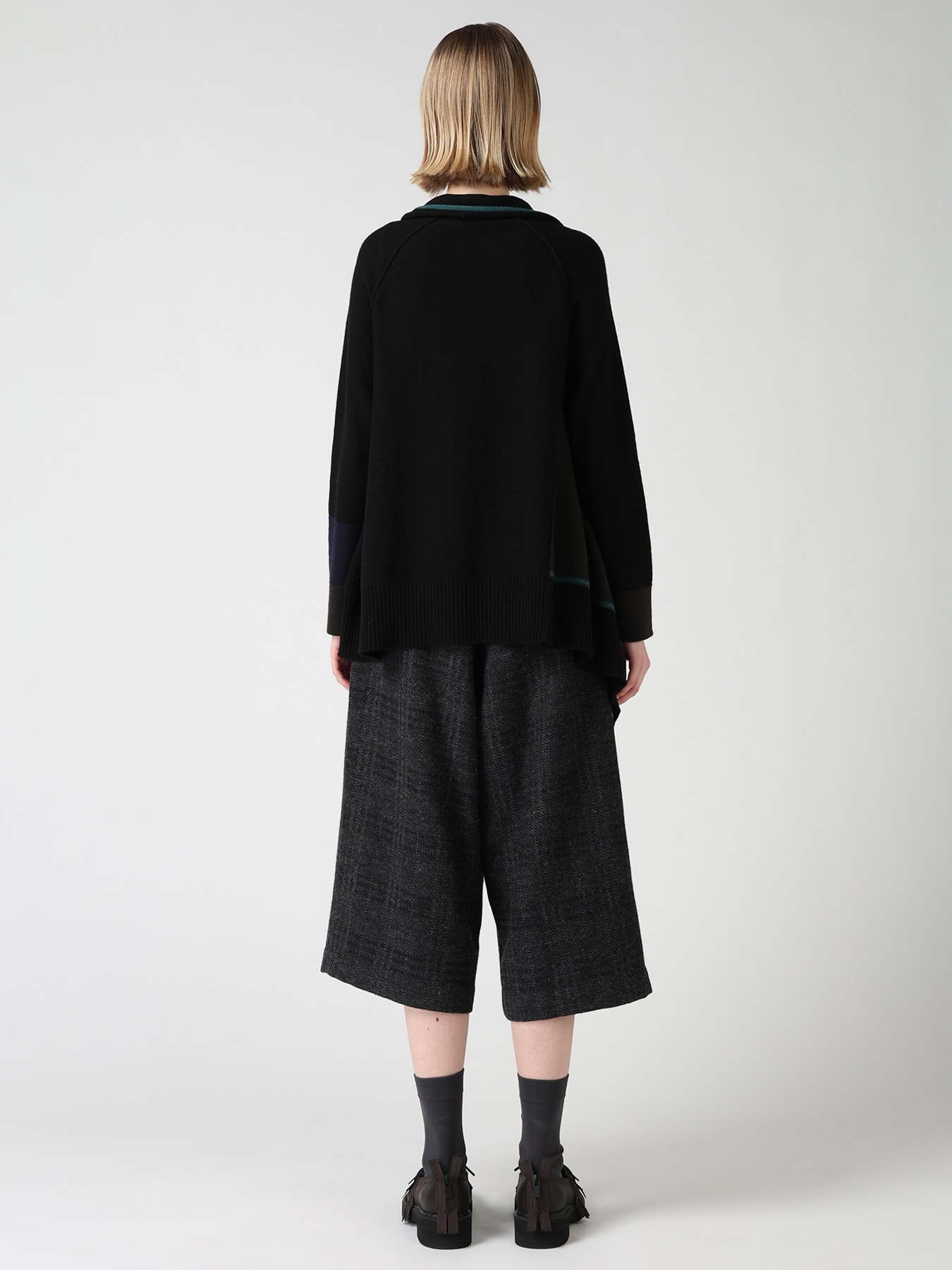 REVERSE JERSEY SIDE DRAPE JACKET
