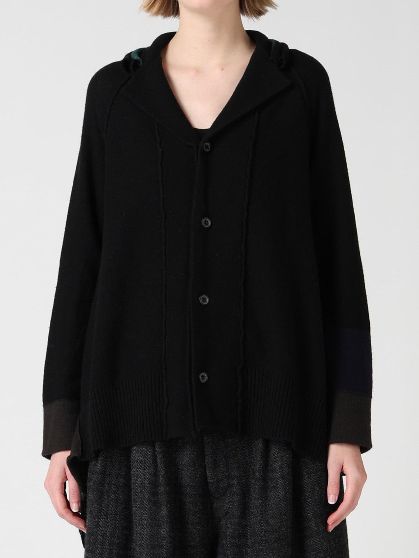 REVERSE JERSEY SIDE DRAPE JACKET