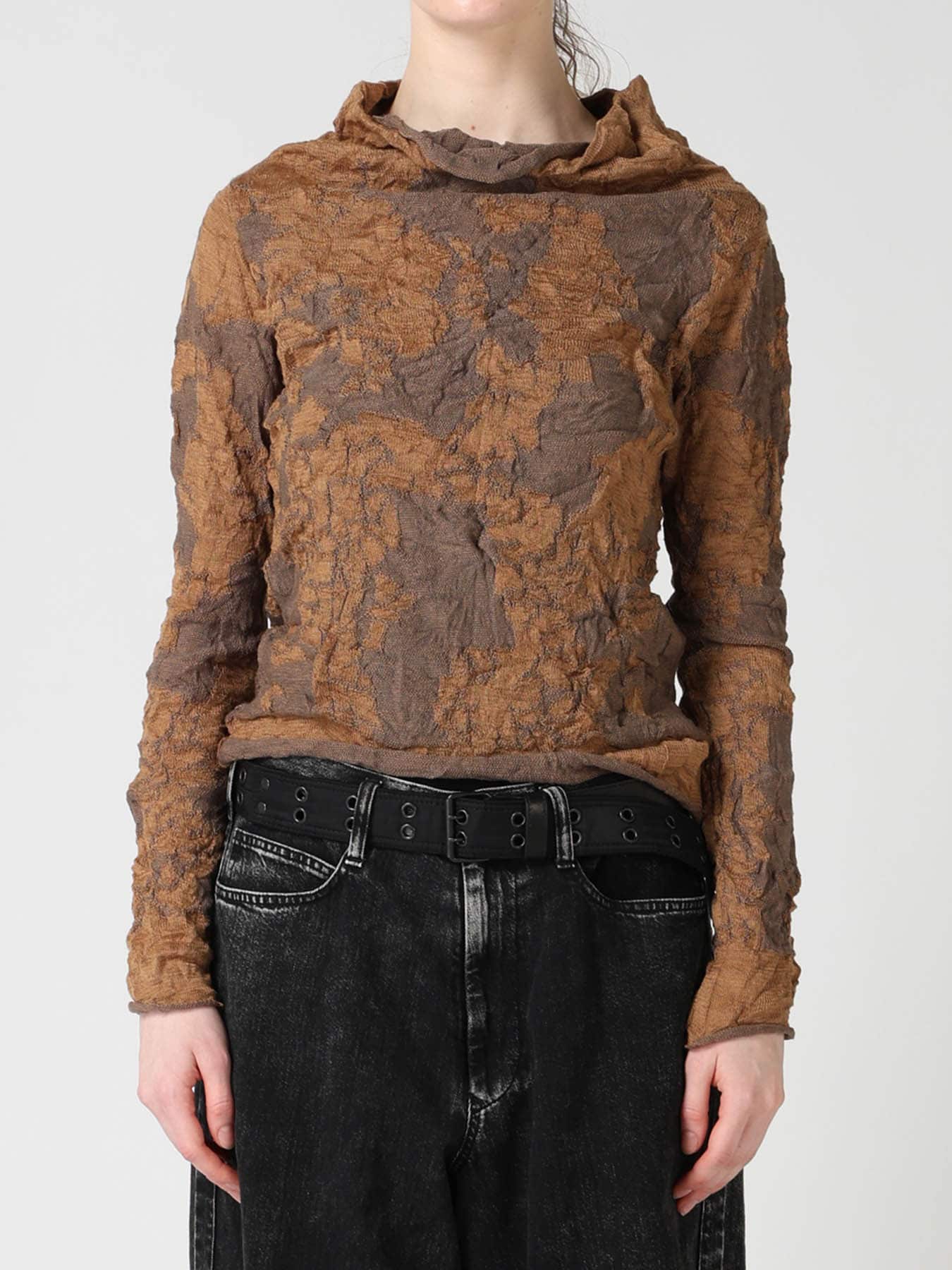 CRACKED PATTERN LINKS OFF NECK PULLOVER