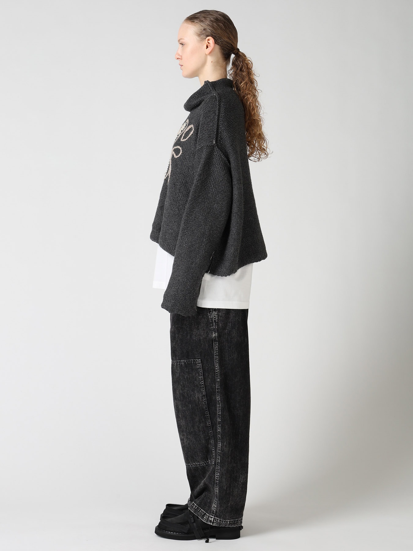 Y's LOGO KNIT PULLOVER(S Charcoal): Y's｜THE SHOP YOHJI YAMAMOTO