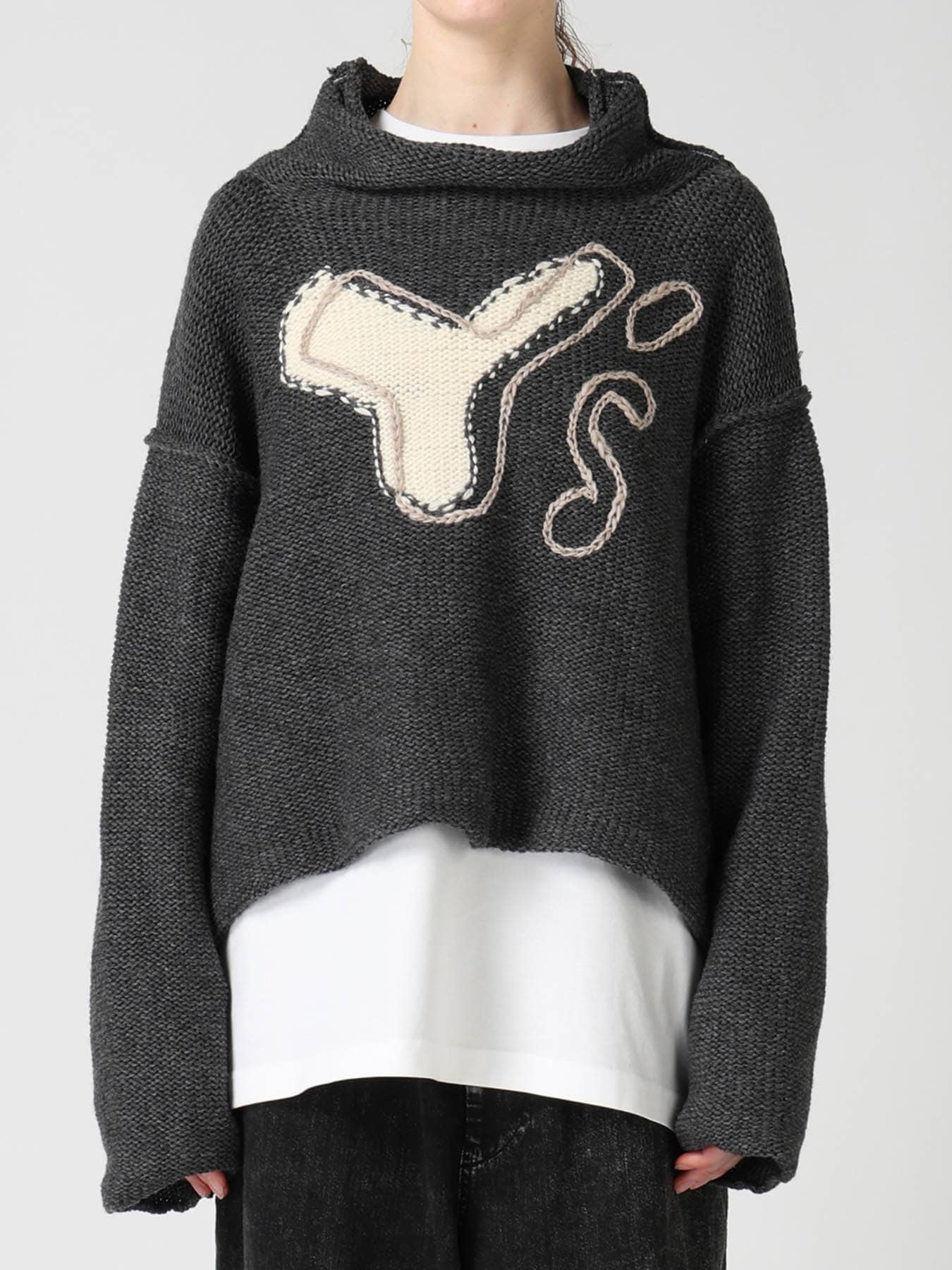 Y's LOGO KNIT PULLOVER(S Charcoal): Y's｜THE SHOP YOHJI YAMAMOTO