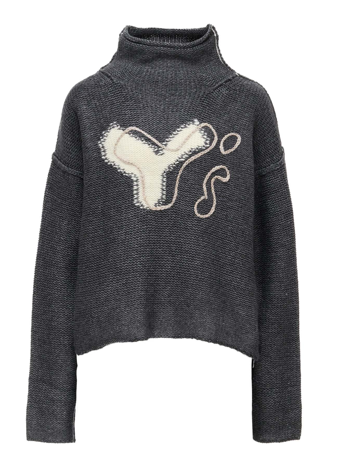 Y's LOGO KNIT PULLOVER(S Charcoal): Y's｜THE SHOP YOHJI YAMAMOTO
