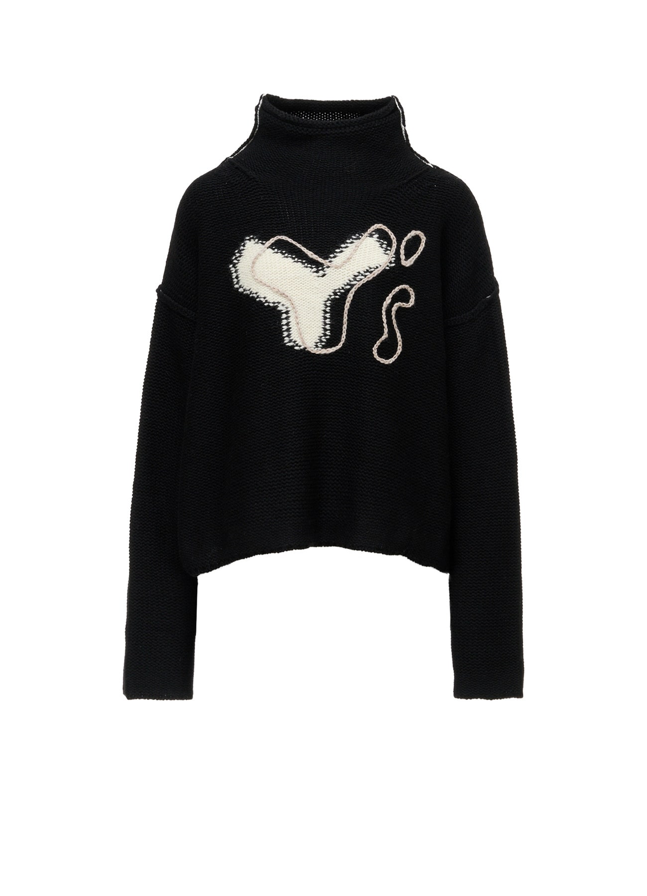 Y's LOGO KNIT PULLOVER(S Charcoal): Y's|THE SHOP YOHJI YAMAMOTO Y's LOGO KNIT PULLOVER(S Charcoal): Y's|THE SHOP YOHJI YAMAMOTO
