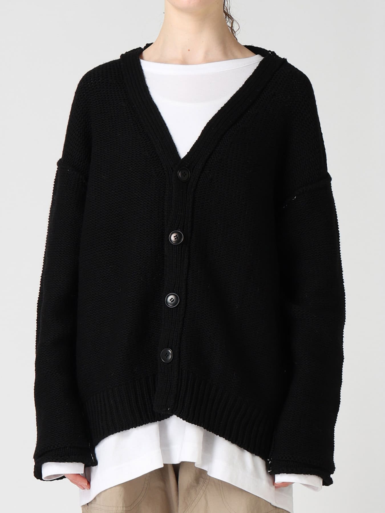 Y's LOGO KNIT CARDIGAN(S Black): Y's｜THE SHOP YOHJI YAMAMOTO