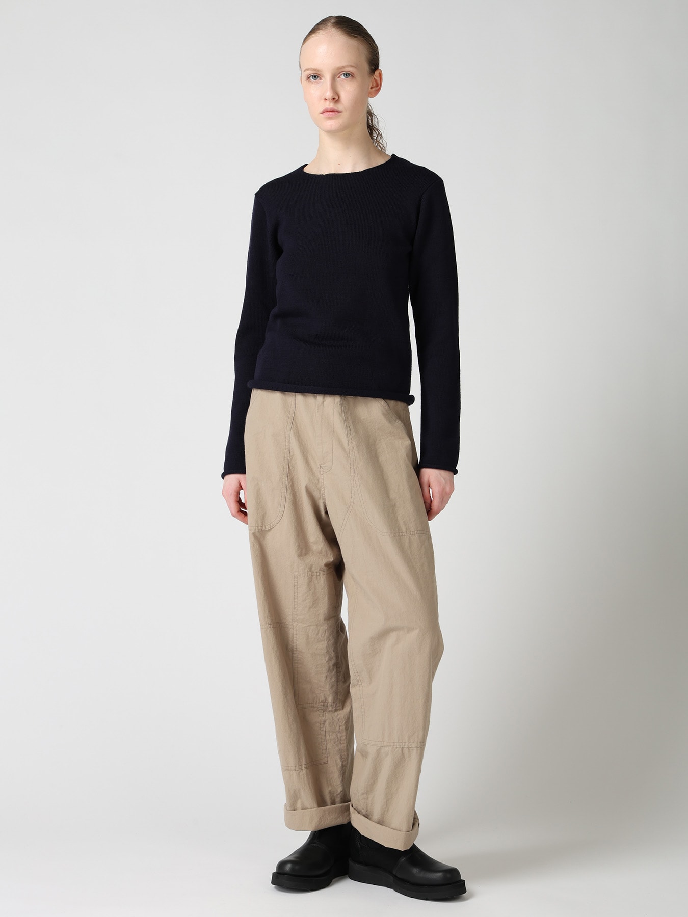 WOOL JERSEY LACE PULLOVER