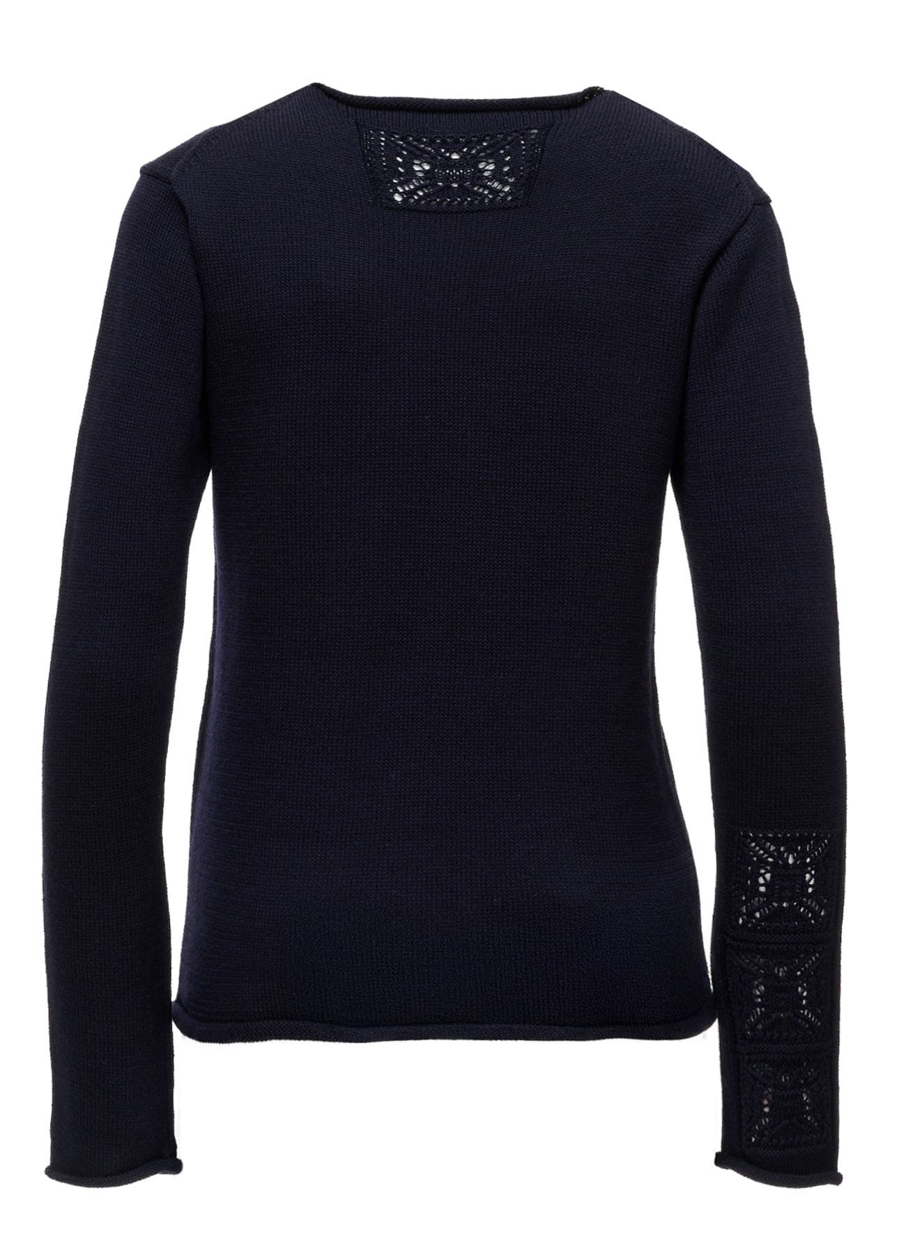 WOOL JERSEY LACE PULLOVER