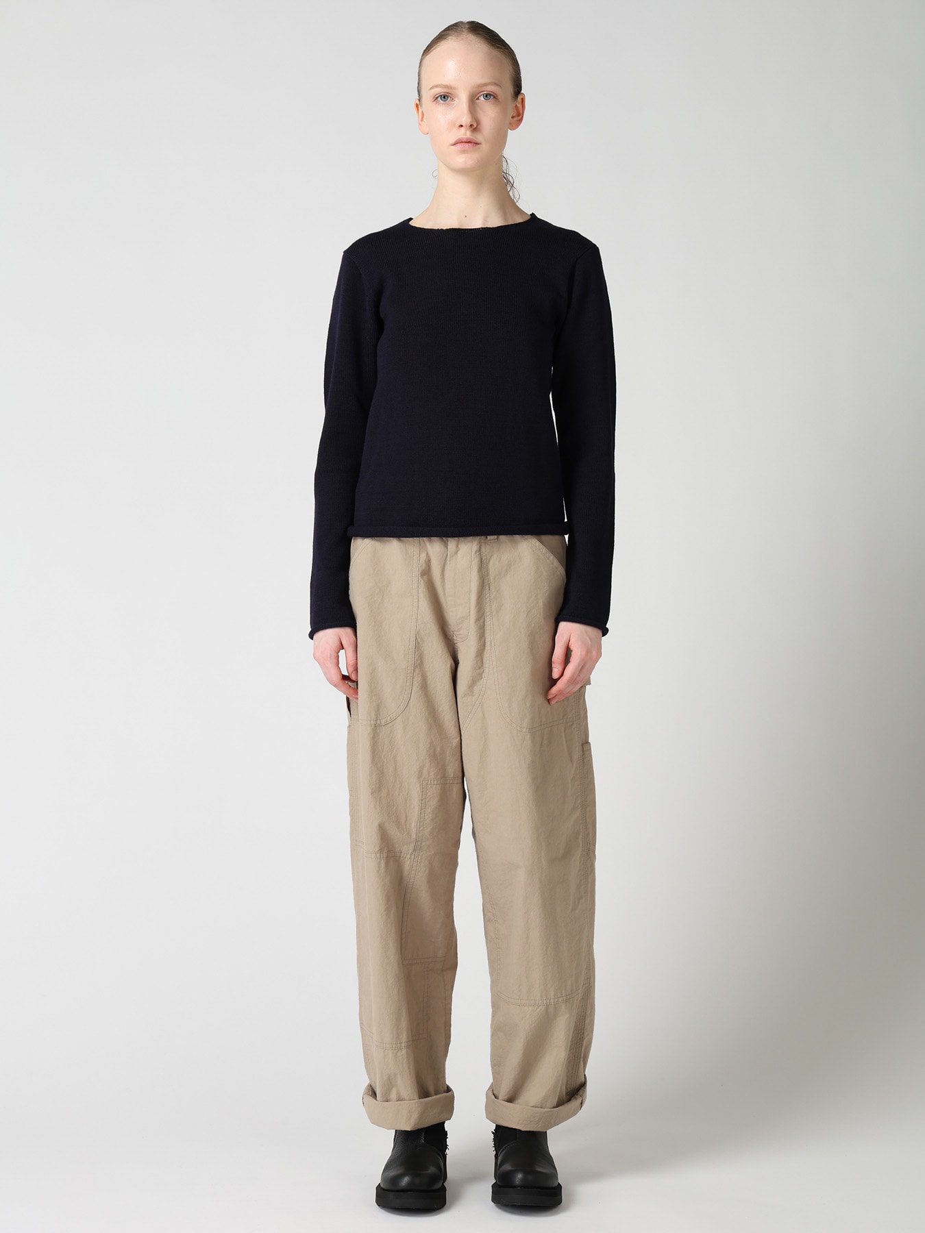 WOOL JERSEY LACE PULLOVER