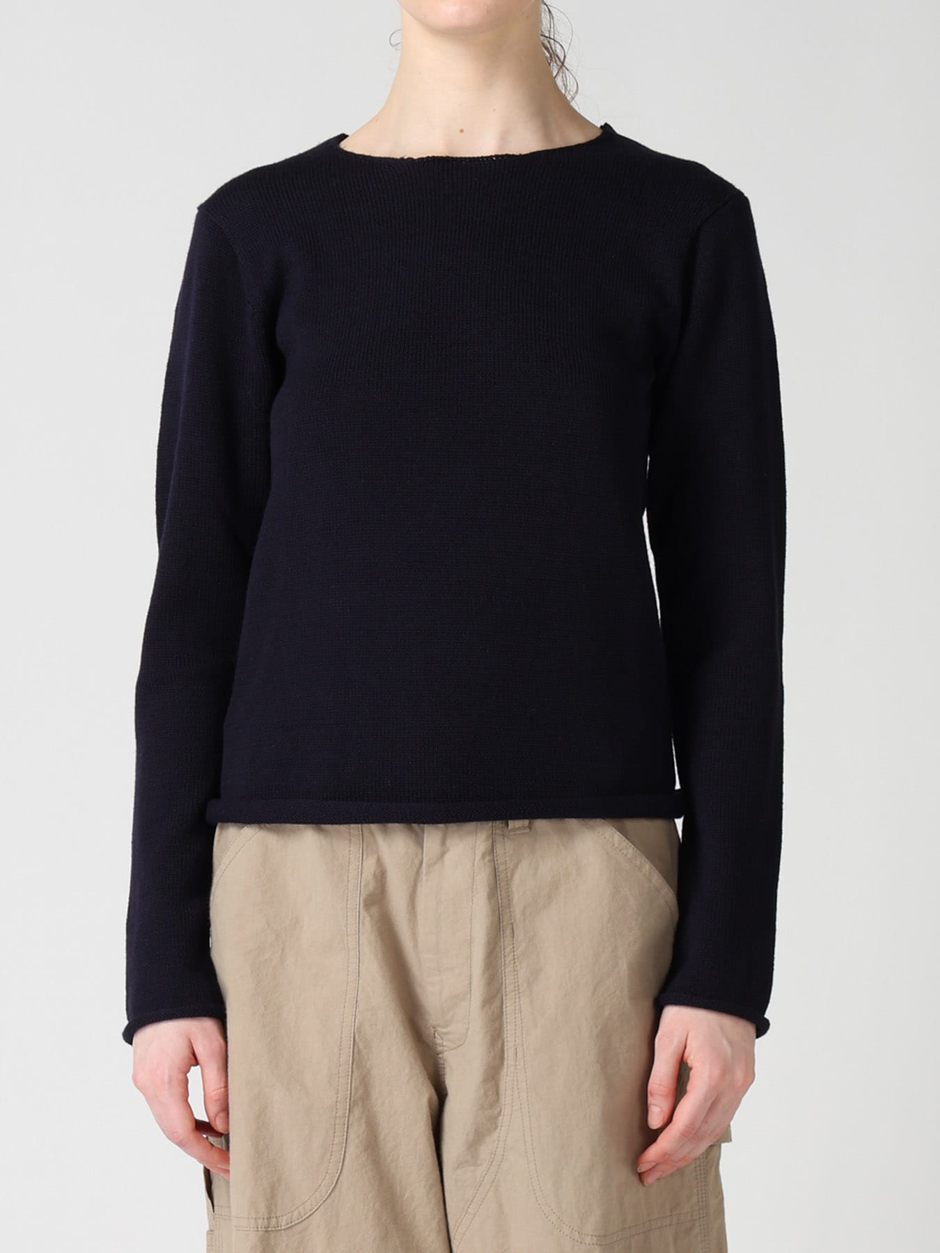 WOOL JERSEY LACE PULLOVER