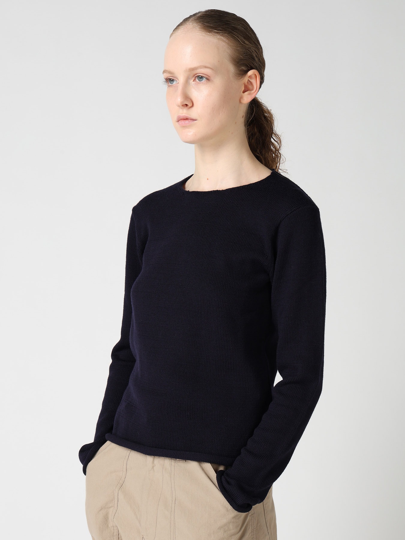 WOOL JERSEY LACE PULLOVER