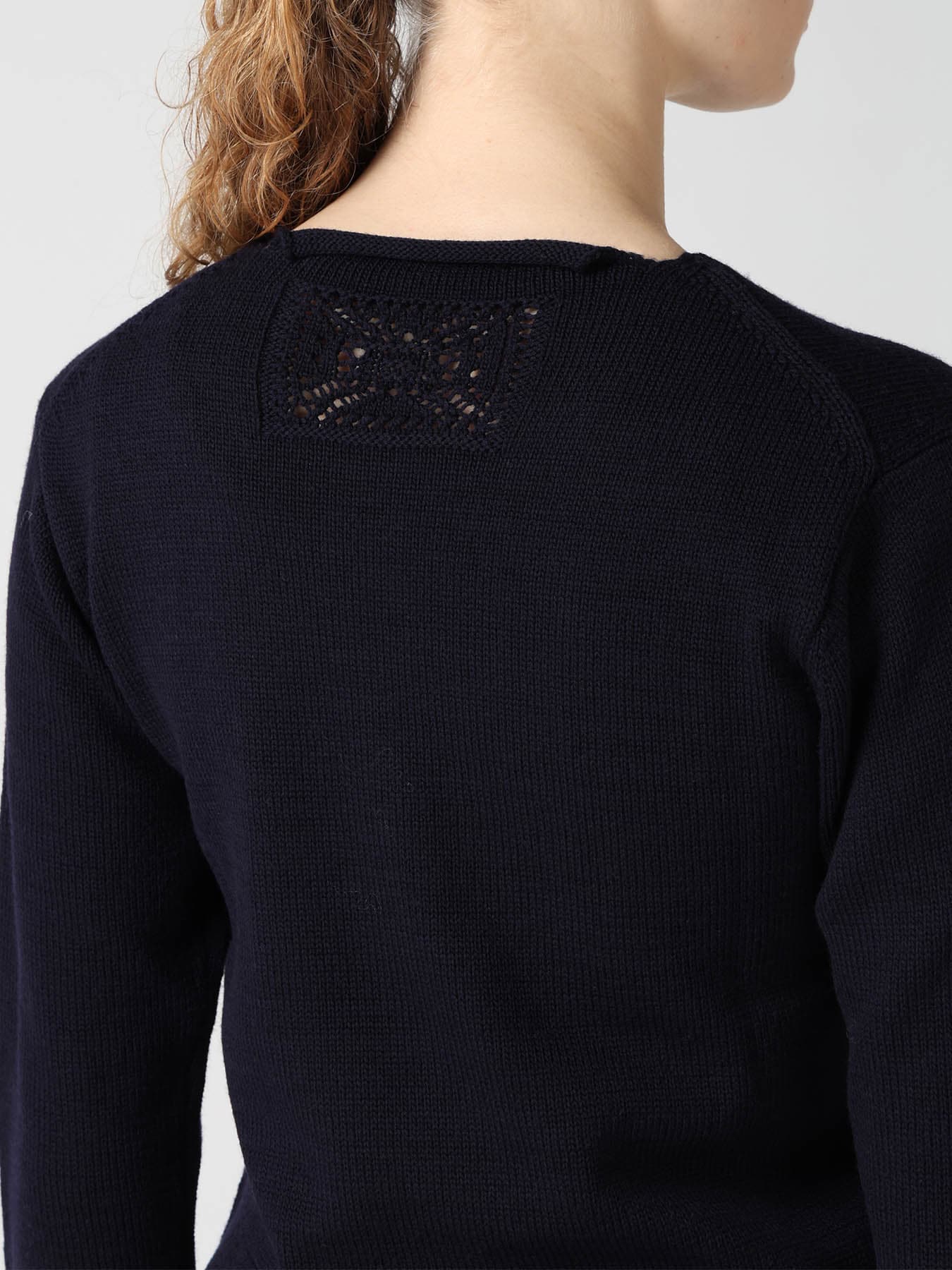 WOOL JERSEY LACE PULLOVER