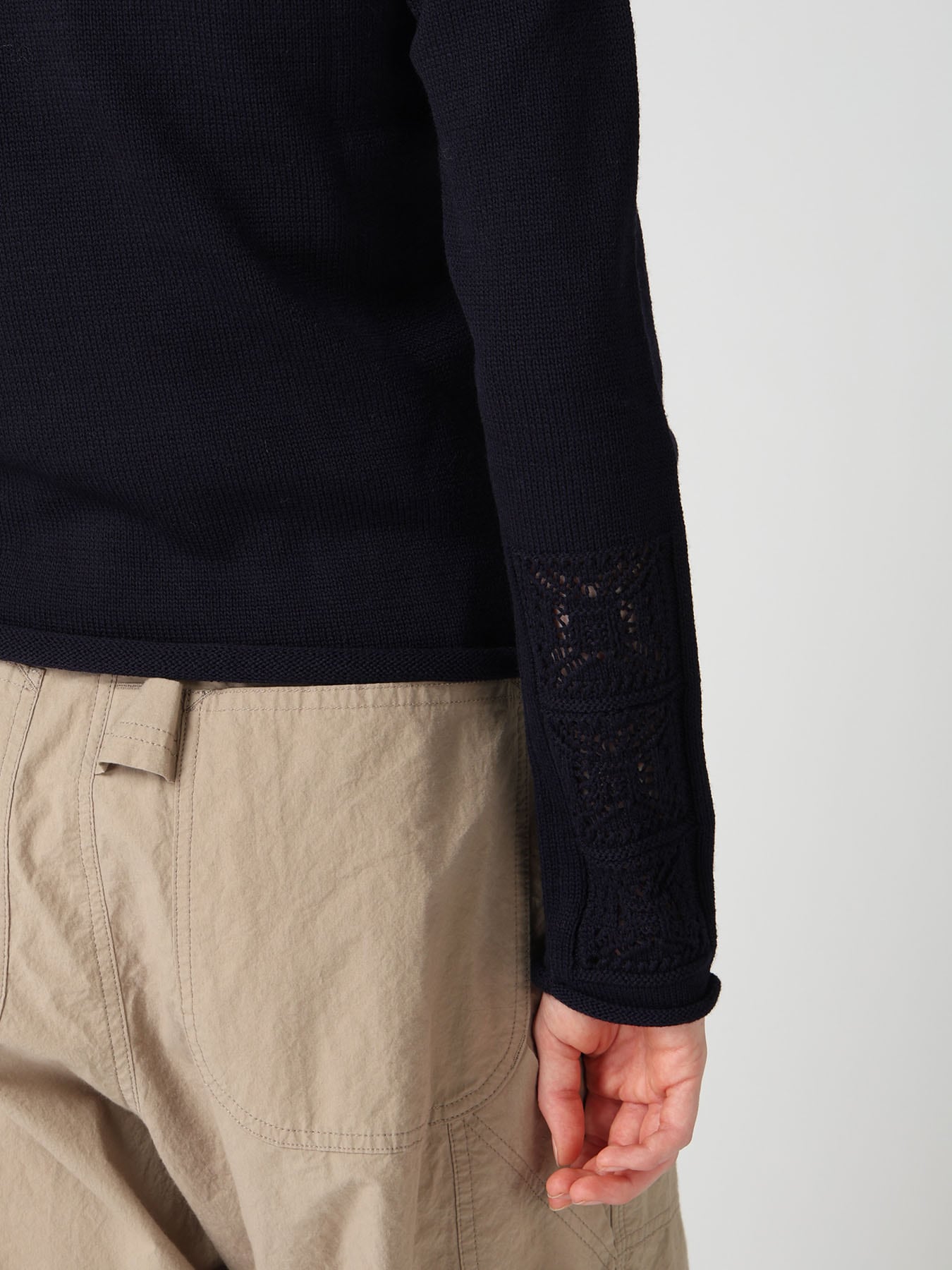 WOOL JERSEY LACE PULLOVER