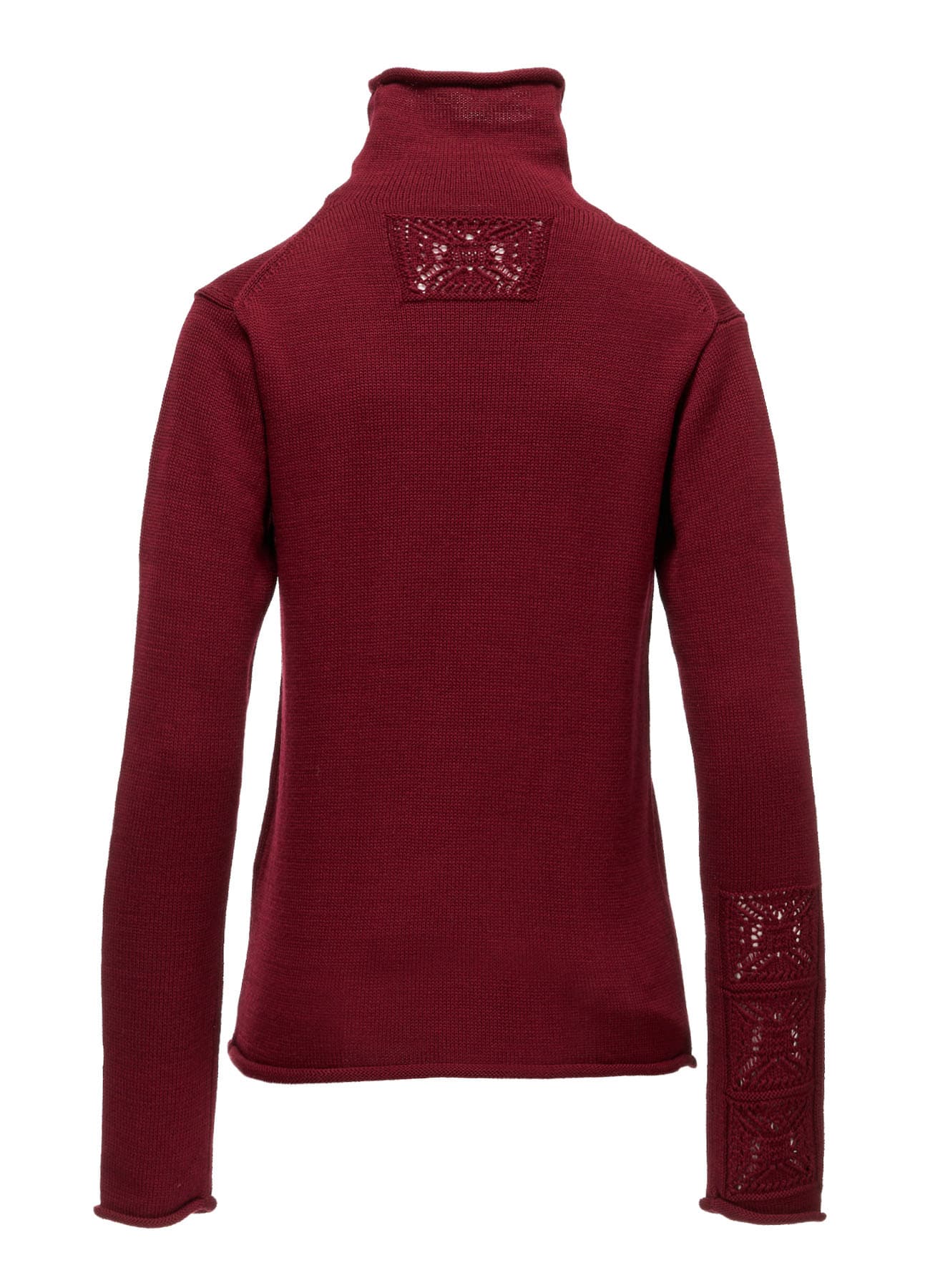 WOOL JERSEY LACE HIGH NECK PULLOVER