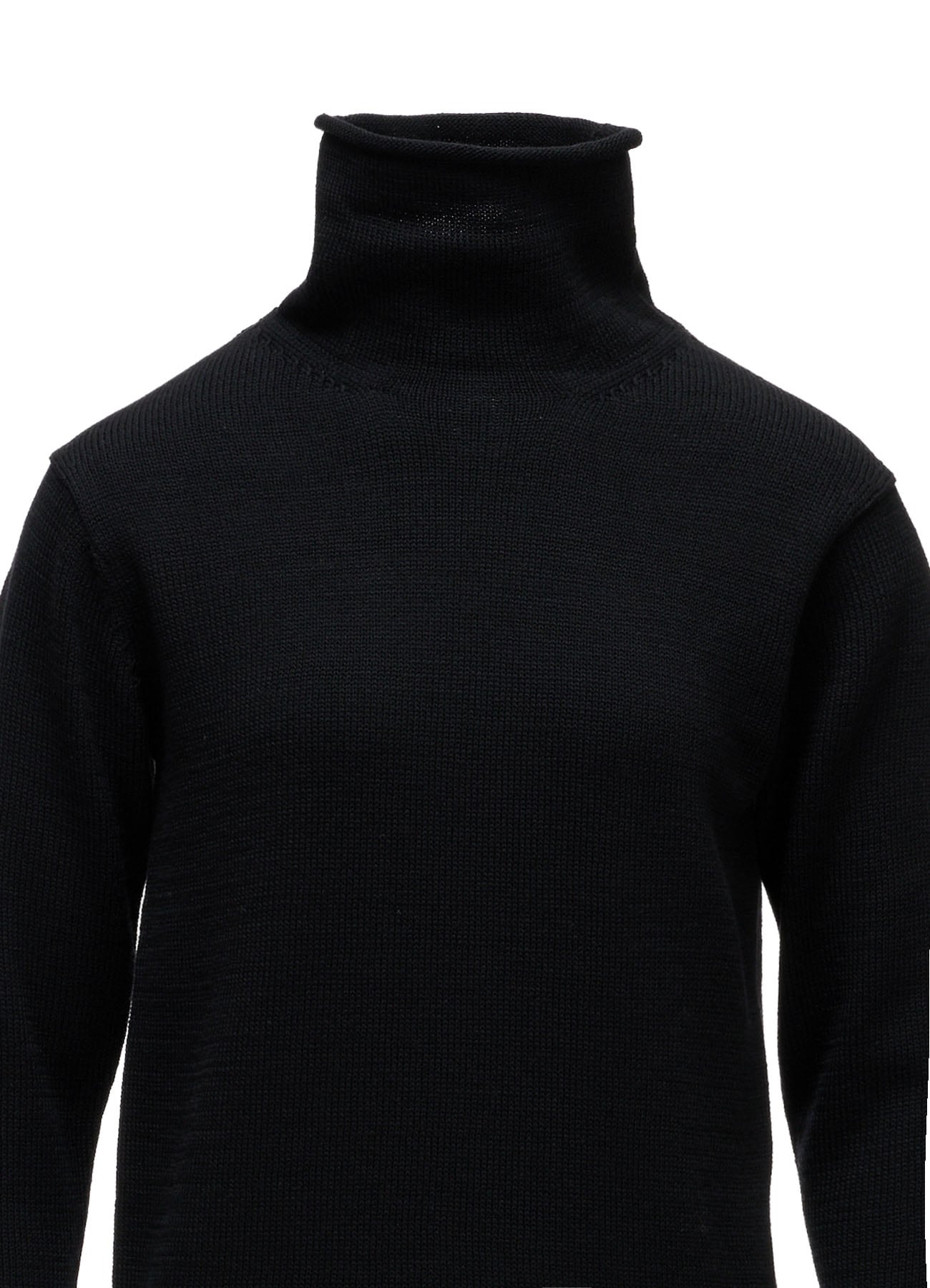 WOOL JERSEY LACE HIGH NECK PULLOVER