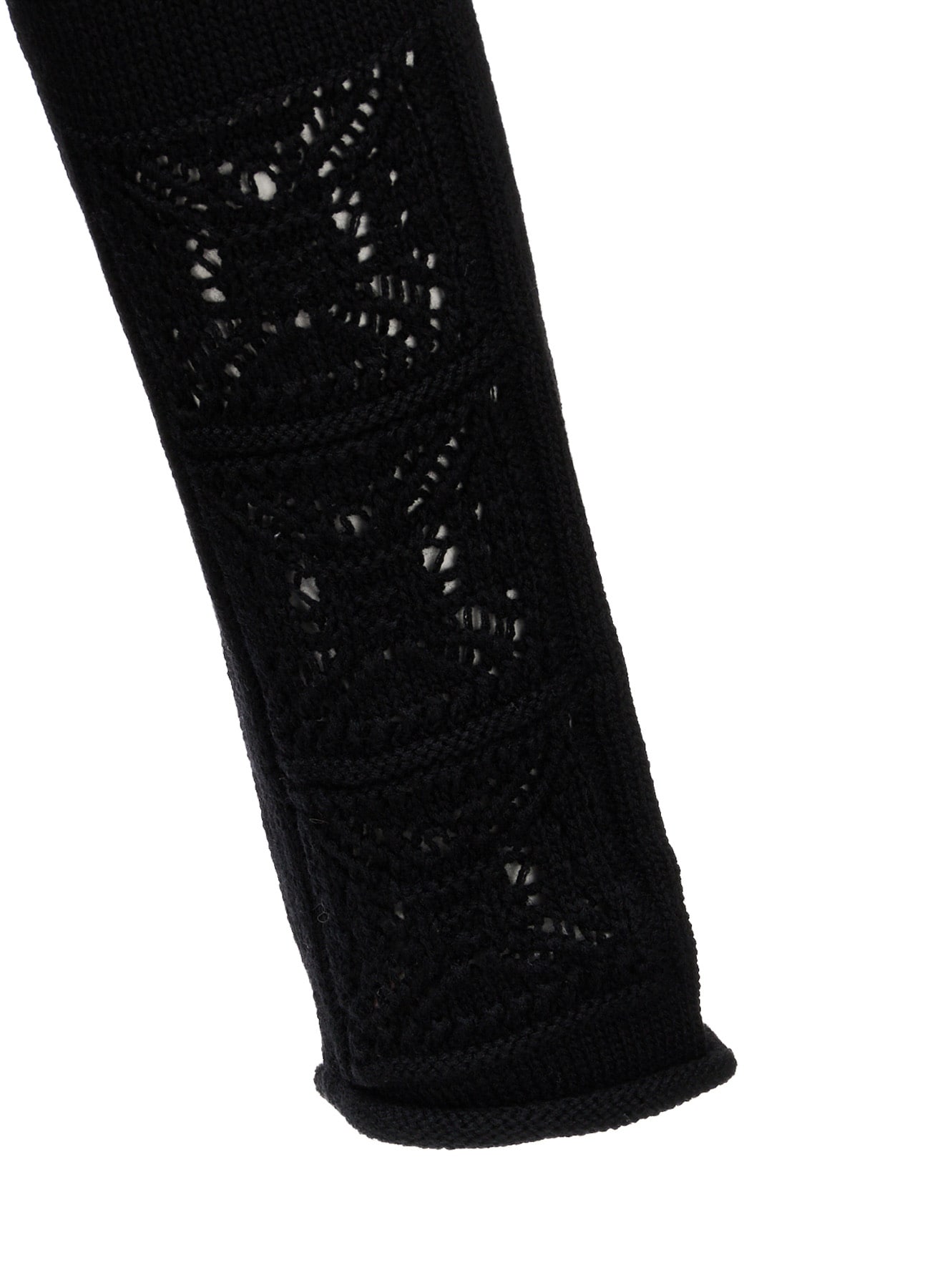 WOOL JERSEY LACE HIGH NECK PULLOVER