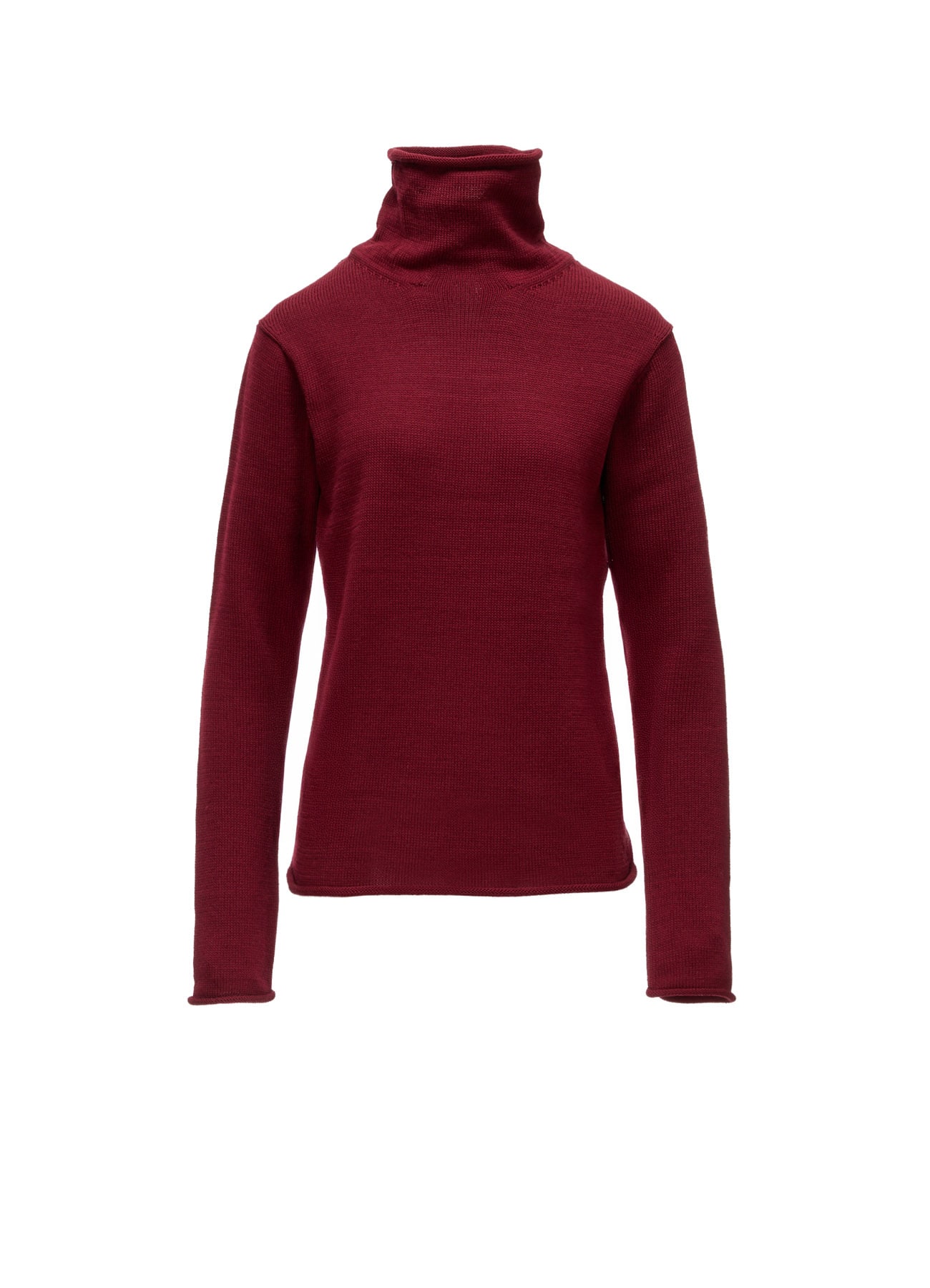 WOOL JERSEY LACE HIGH NECK PULLOVER