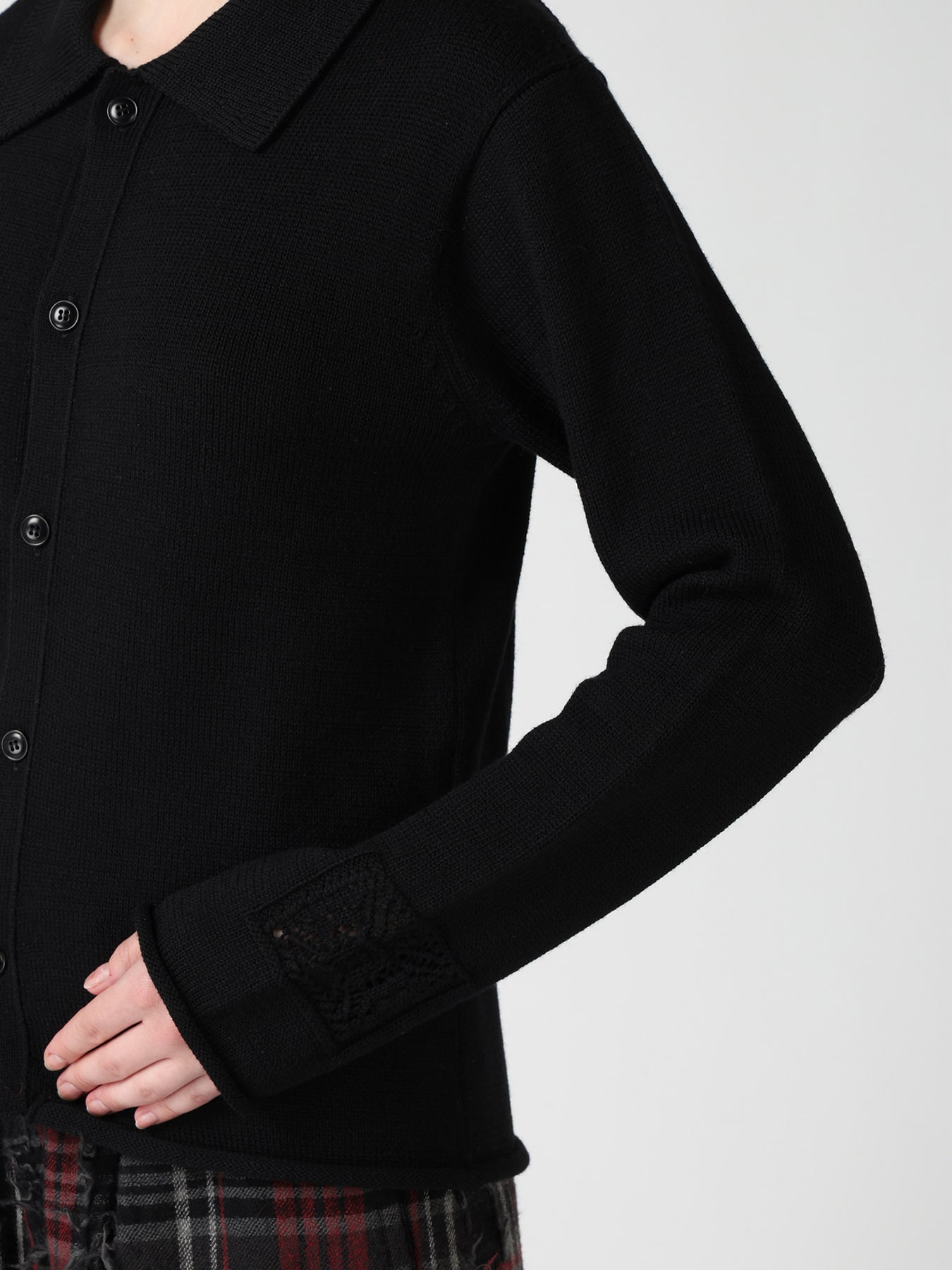 WOOL JERSEY LACE CARDIGAN