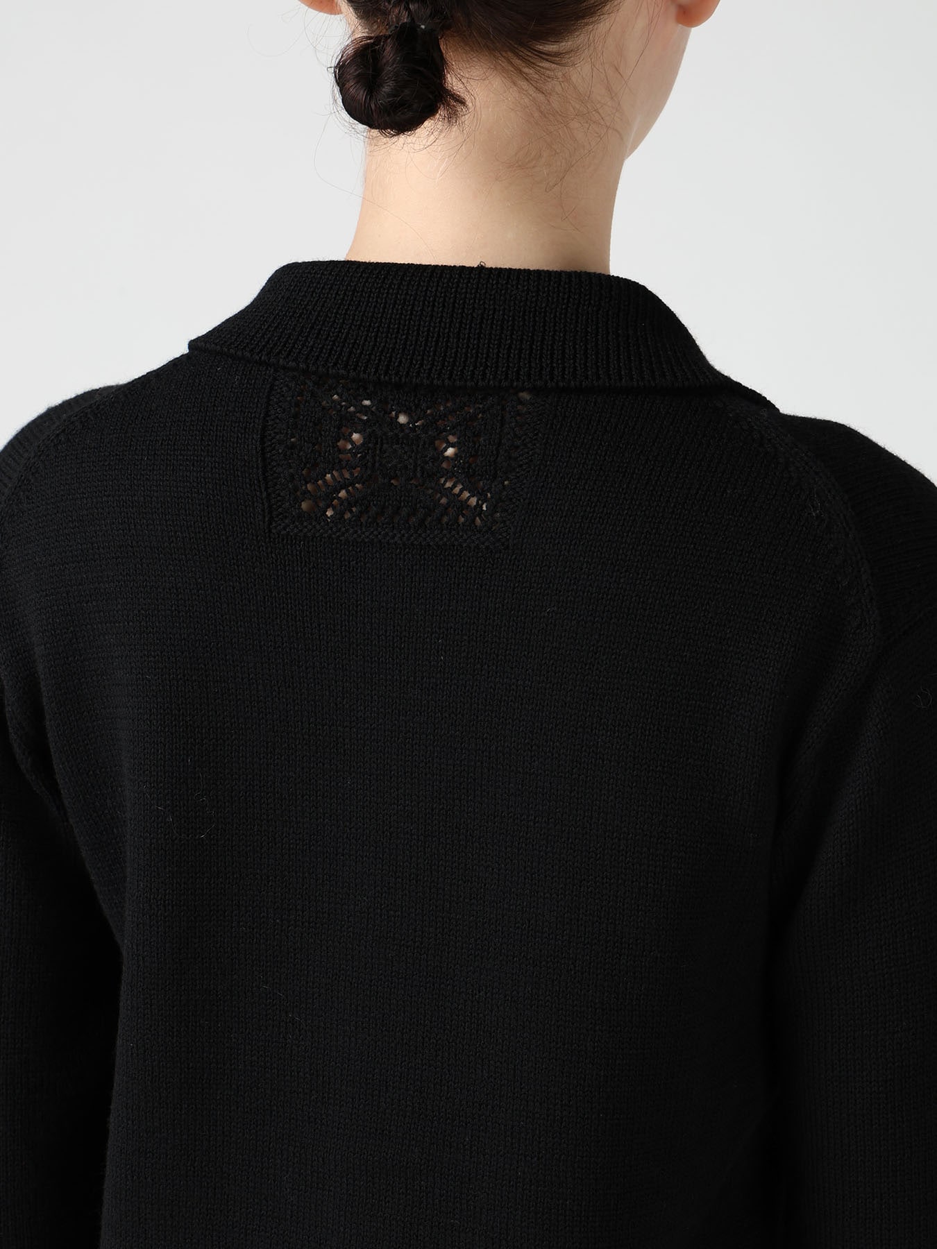 WOOL JERSEY LACE CARDIGAN