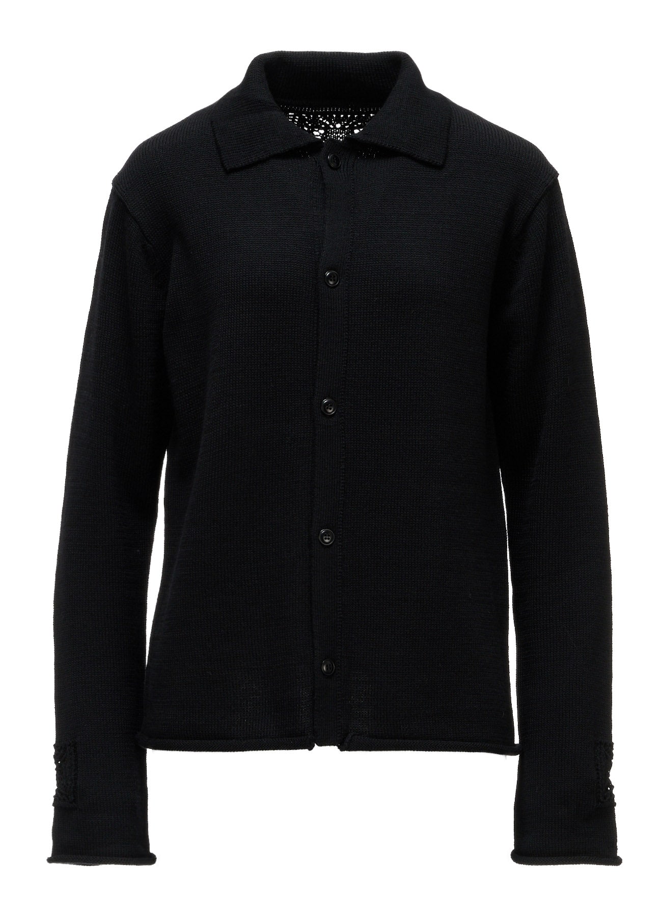 WOOL JERSEY LACE CARDIGAN