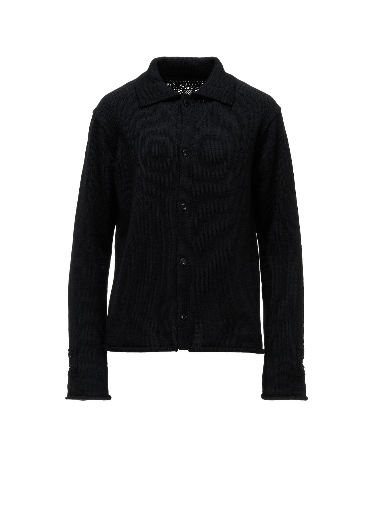 WOOL JERSEY LACE CARDIGAN