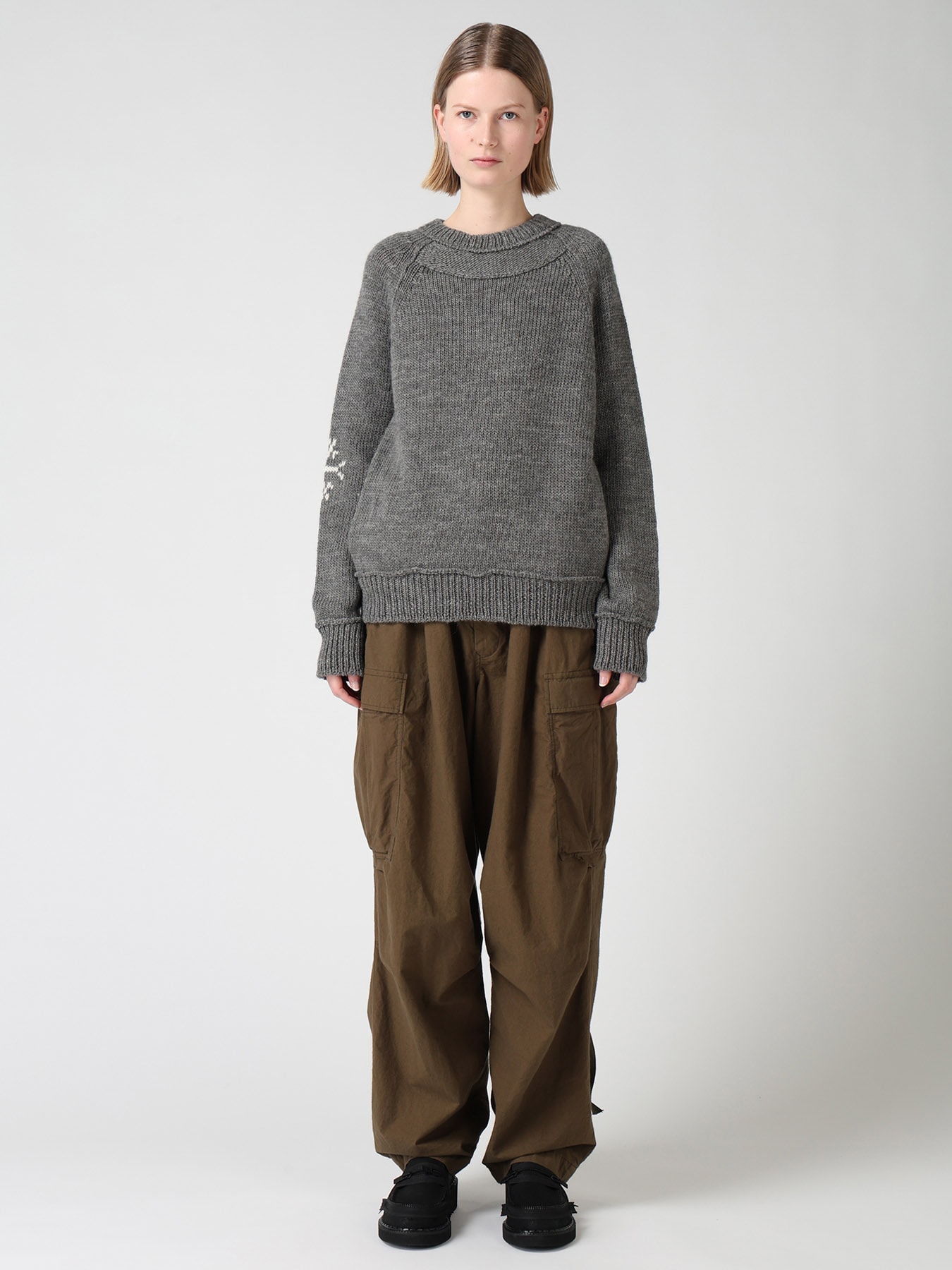 WOOL JERSEY INTARSIA PULLOVER