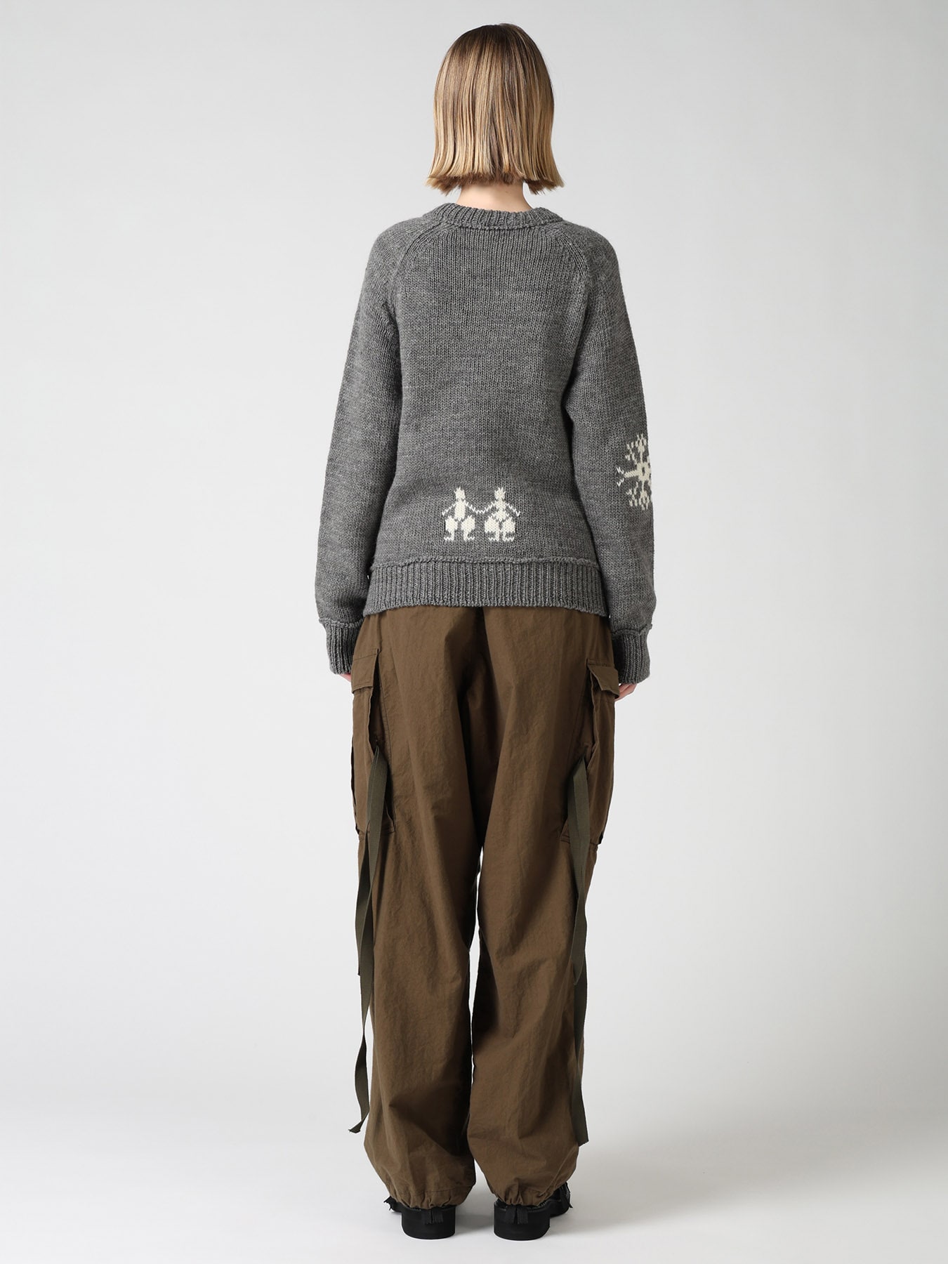 WOOL JERSEY INTARSIA PULLOVER