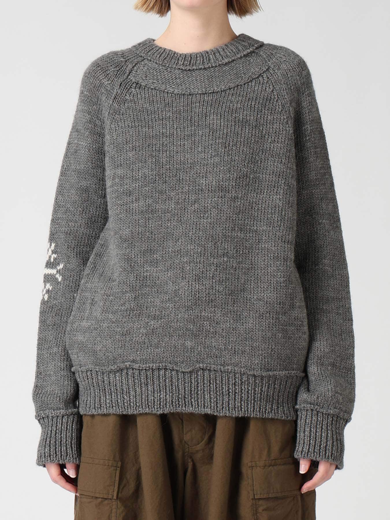 WOOL JERSEY INTARSIA PULLOVER