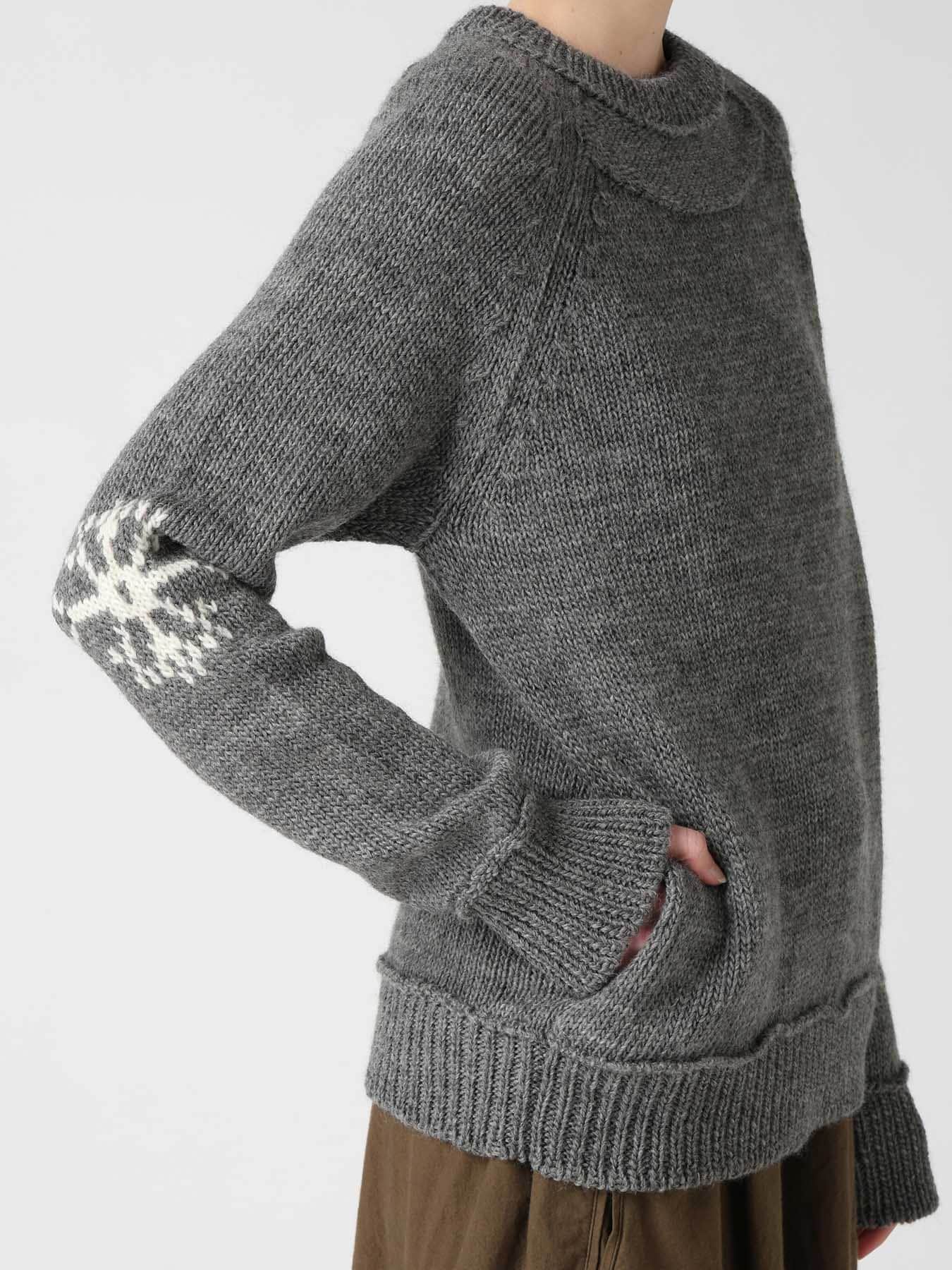 WOOL JERSEY INTARSIA PULLOVER